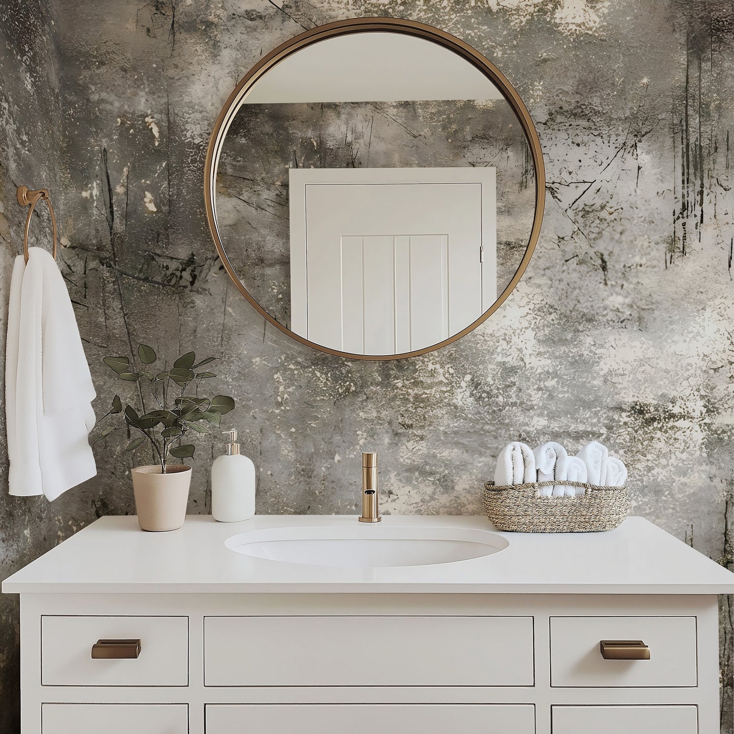Distressed Scratched Concrete Wallpaper Mural