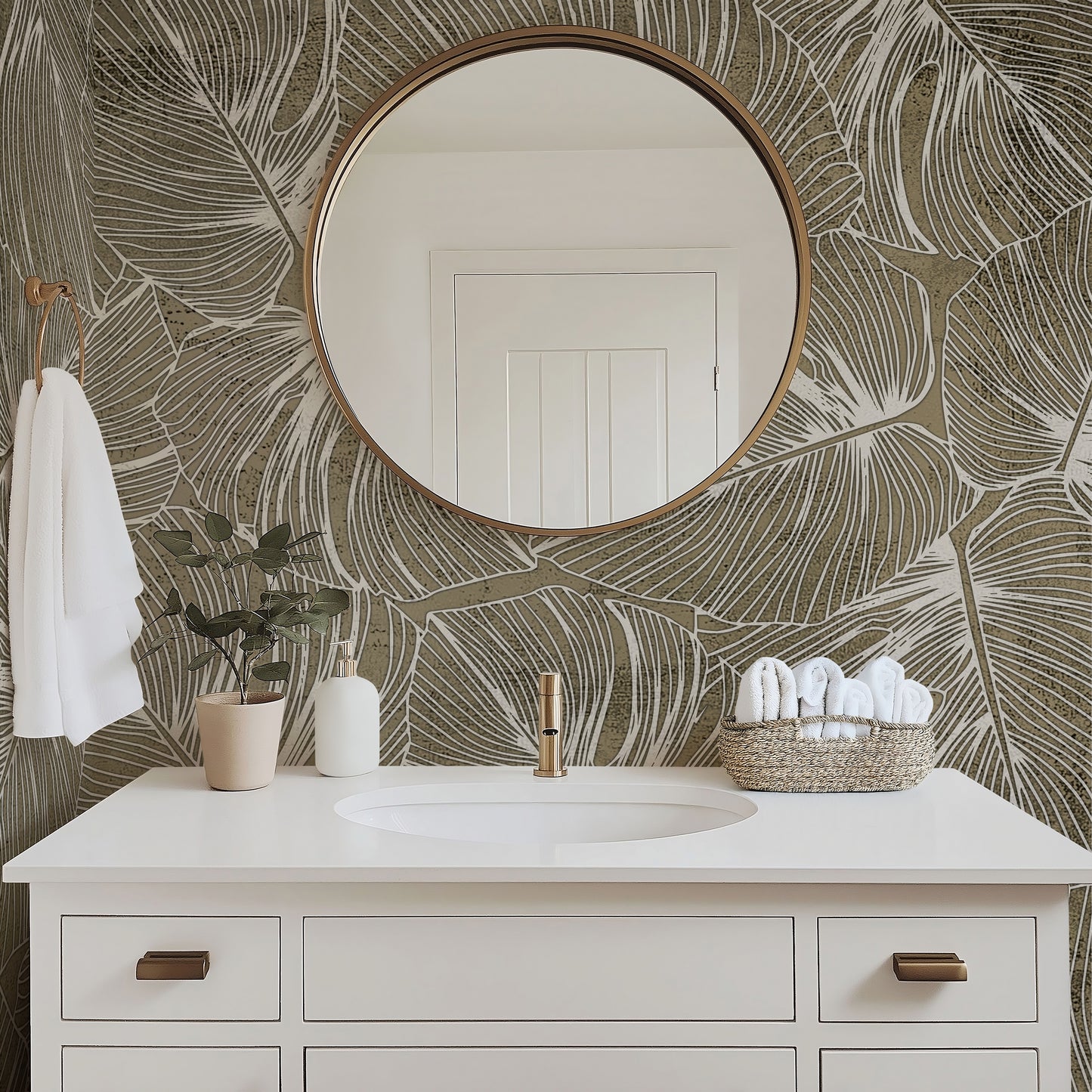 Tropical Canopy Textured Wallpaper Mural