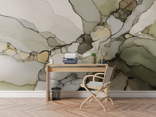 Green Earth Abstract Luxury Wallpaper Mural