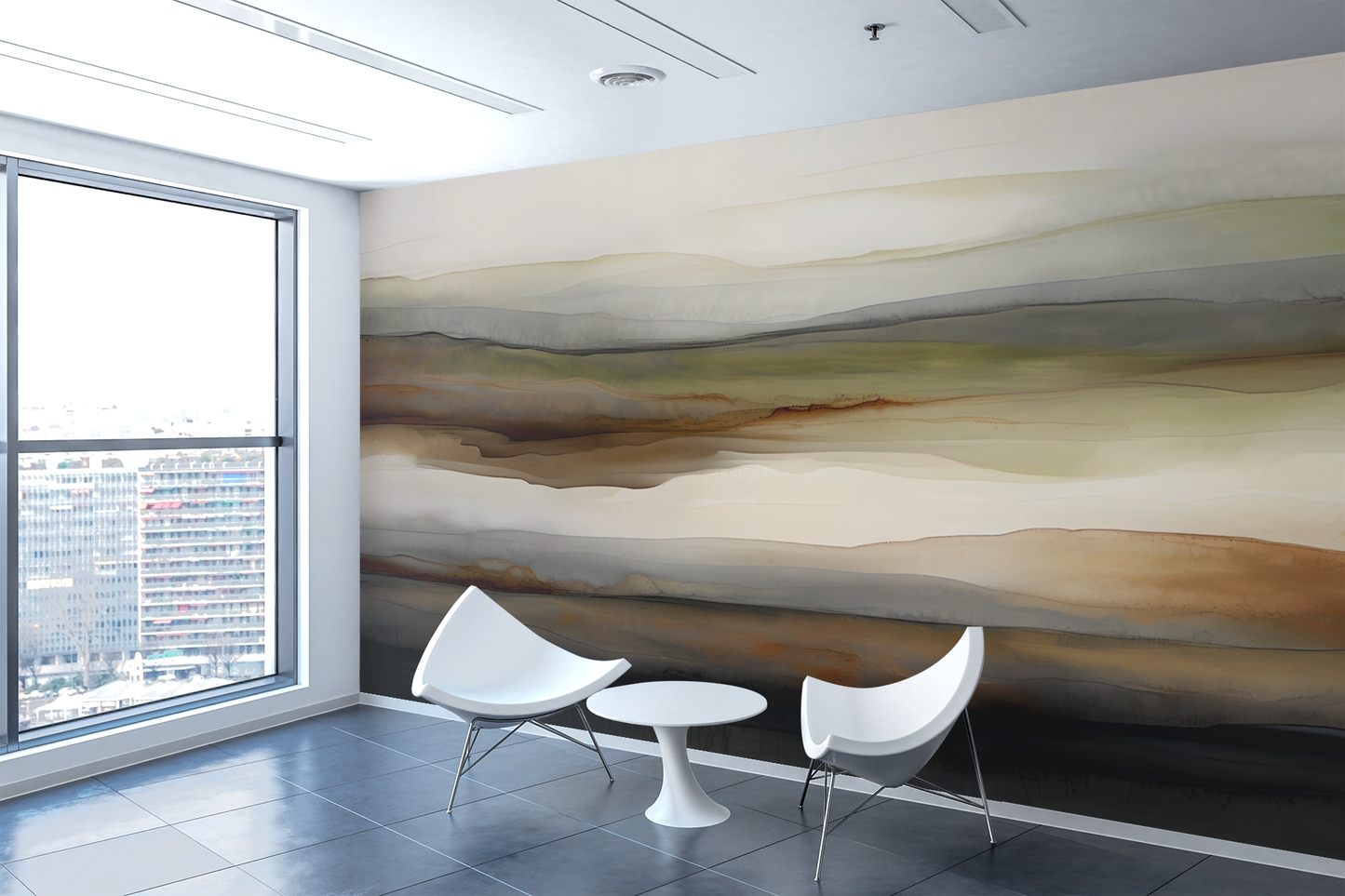 Tuscany Abstract Wall Mural Modern Wallpaper in Peel & Stick Canvas Vinyl or Non-Woven