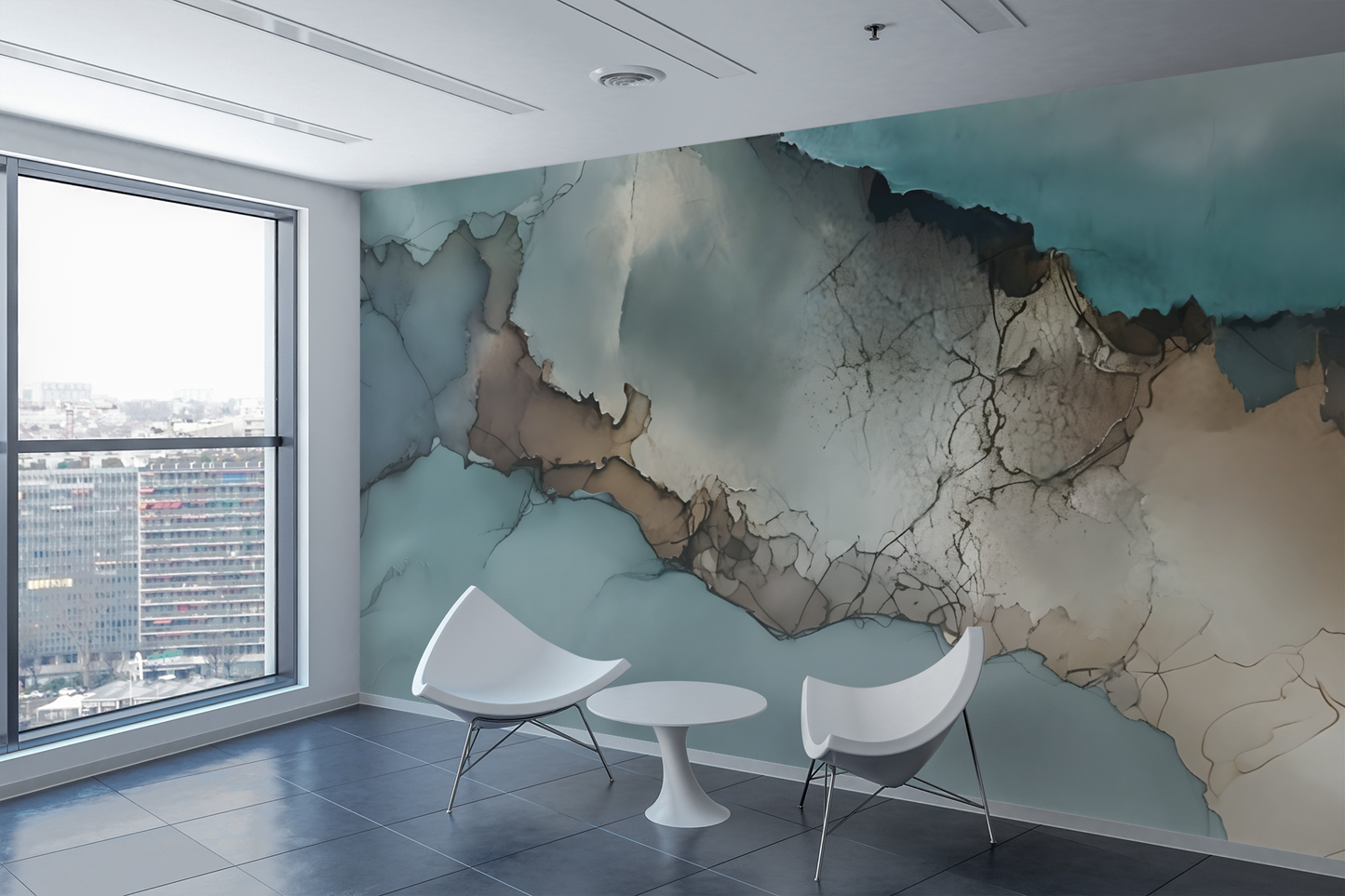 PLATEAU - Modern Abstract Wall Mural Modern Wallpaper in Peel & Stick Canvas Vinyl or Non-Woven