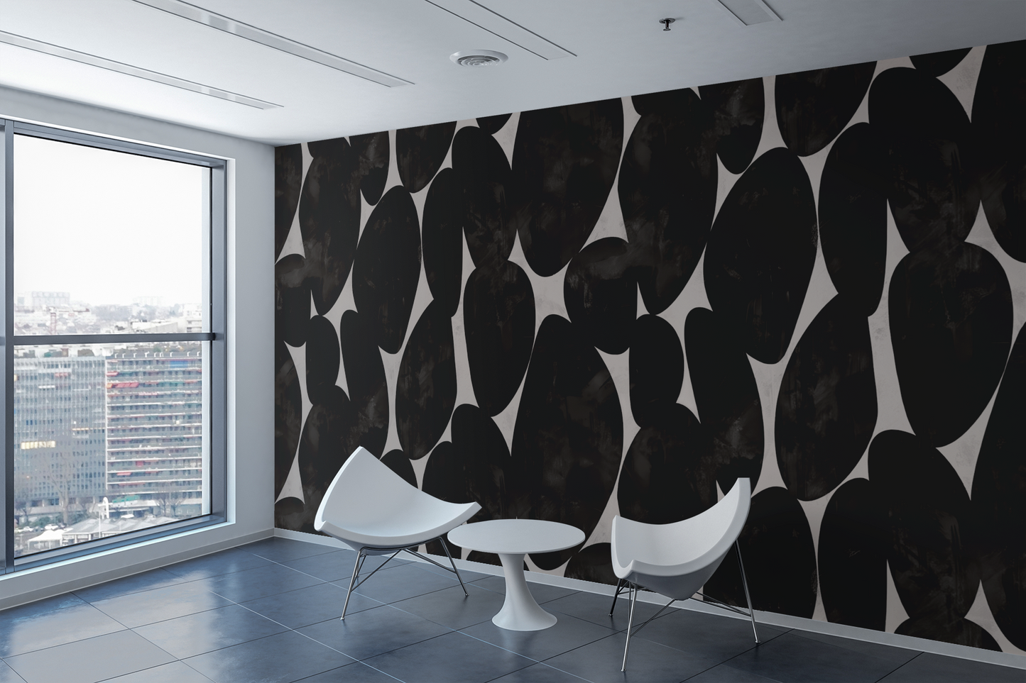 Charcoal Stone Luxury Textured Abstract Wallpaper