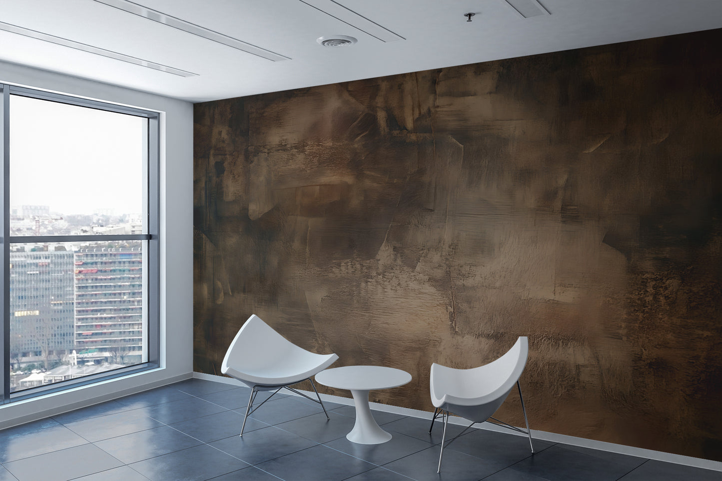 Leather Look Abstract Luxury Wallpaper Mural in Peel & Stick Canvas Vinyl or Non-Woven
