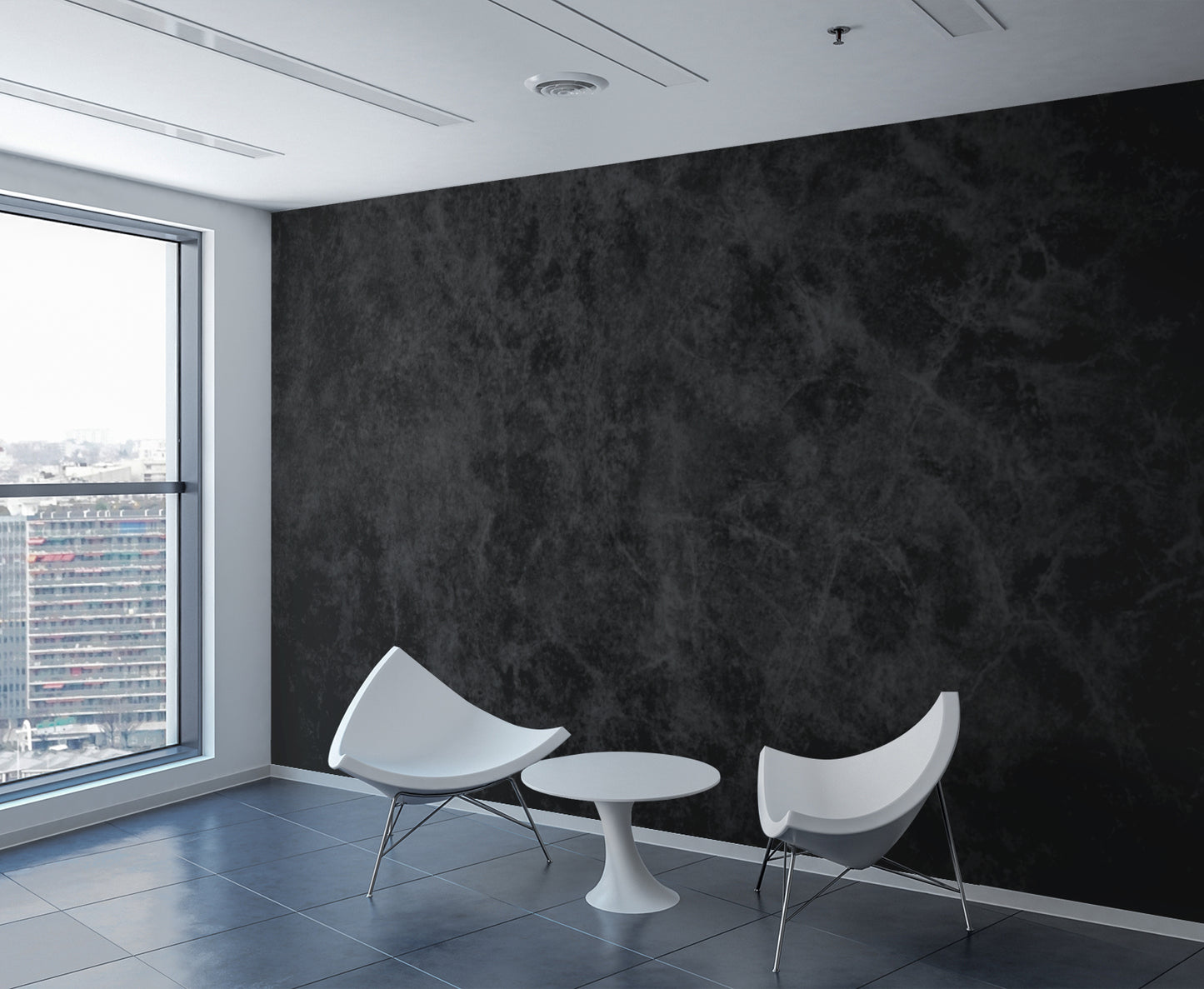 Black Urban leathery look Abstract Luxury Wallpaper Mural in Peel & Stick Canvas Vinyl or Non-Woven