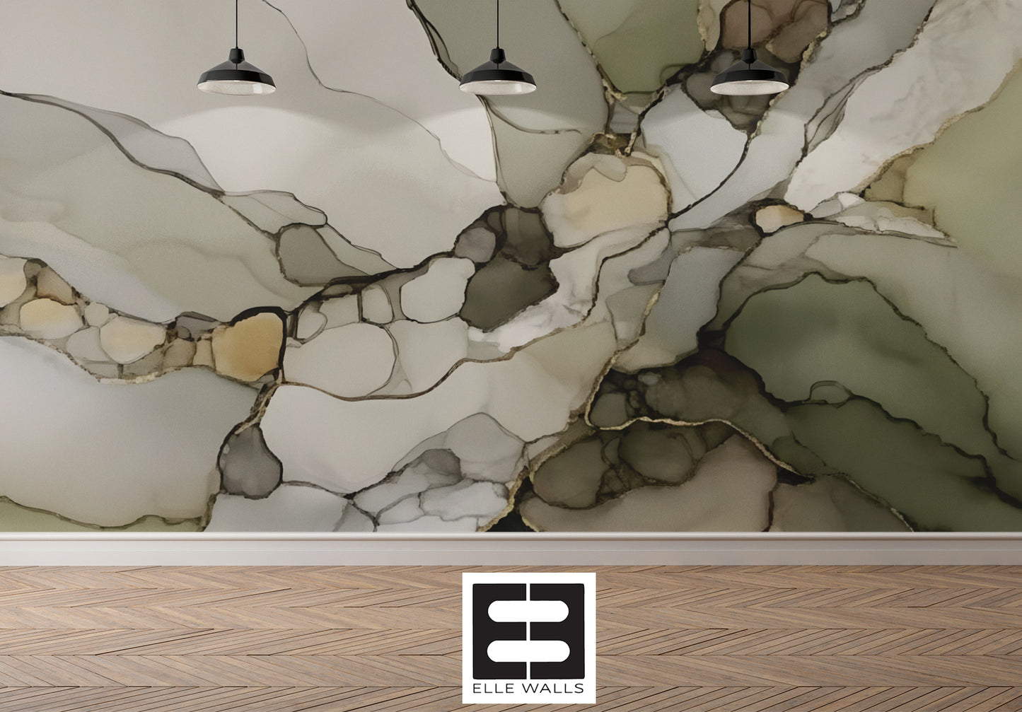 Green Earth Abstract Luxury Wallpaper Mural