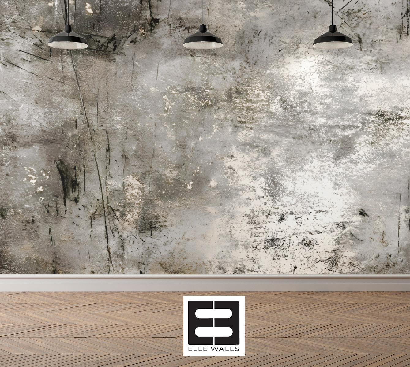 Distressed Scratched Concrete Wallpaper Mural