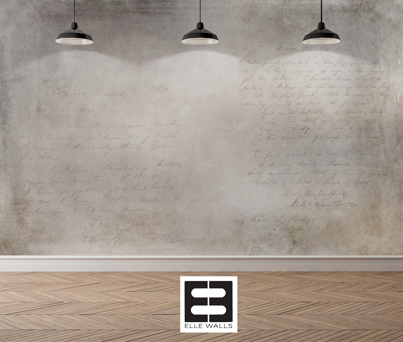 Vintage Distressed Handwriting textured Wallpaper Mural
