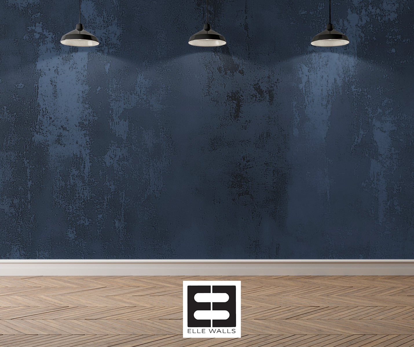 Navy Blue Plaster Textured Luxury Wallpaper Mural
