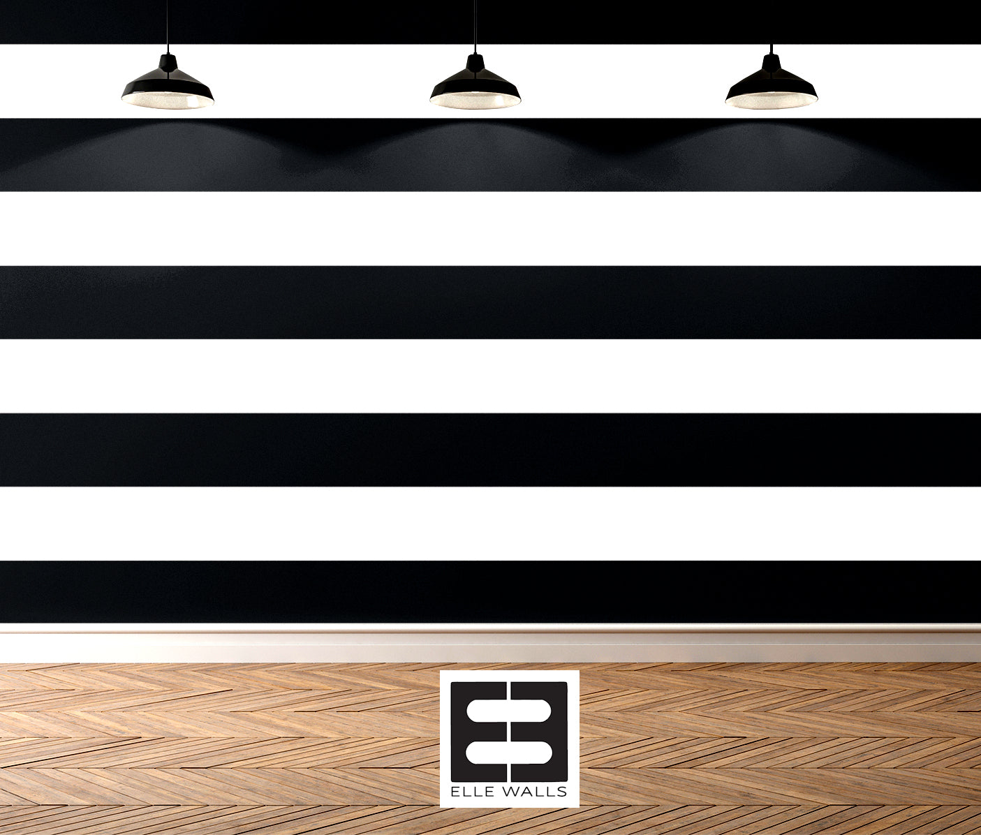 Black and White Horizontal Striped Luxury Wallpaper Textured Paper or Peel and Stick