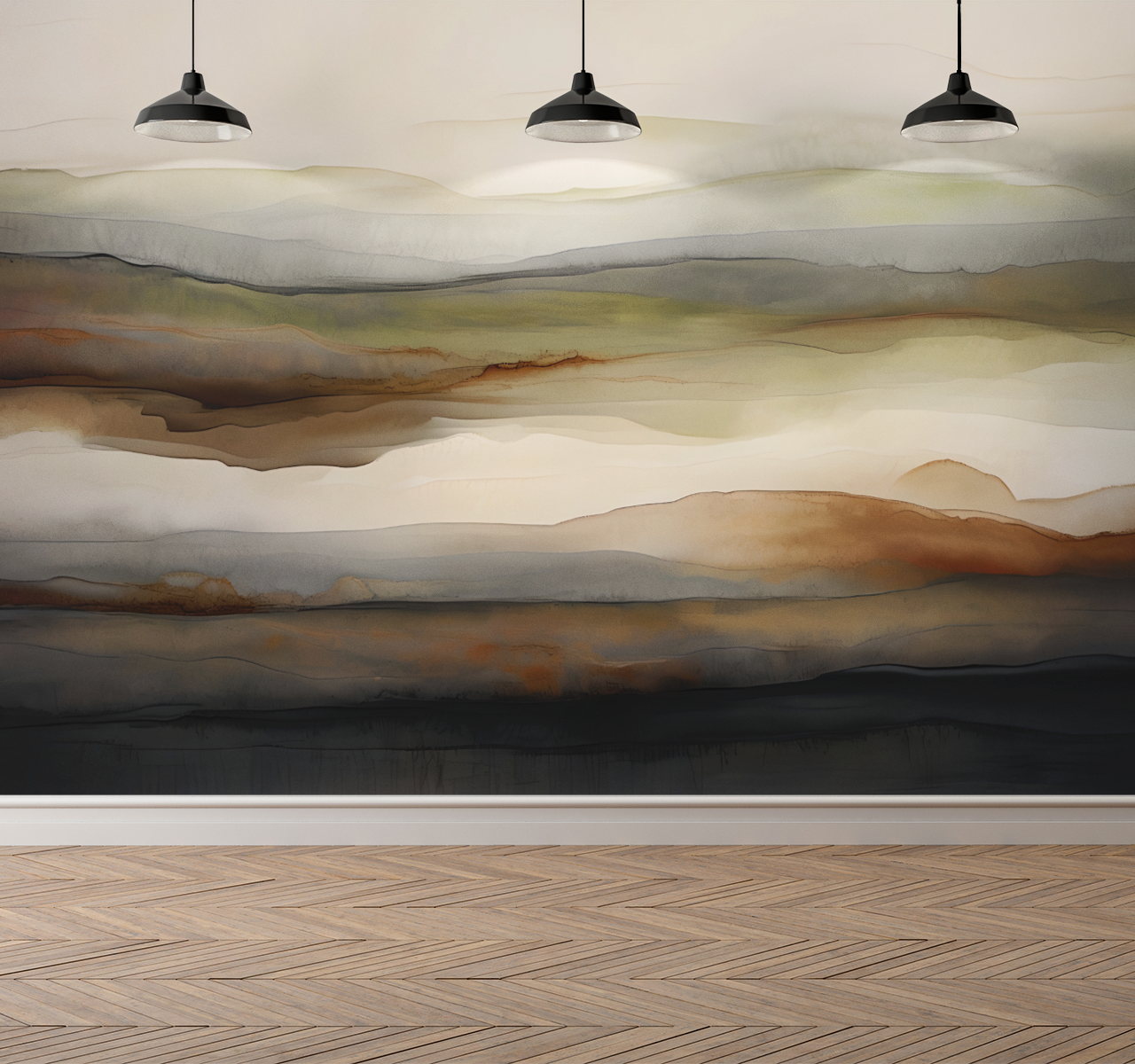 Tuscany Abstract Wall Mural Modern Wallpaper in Peel & Stick Canvas Vinyl or Non-Woven