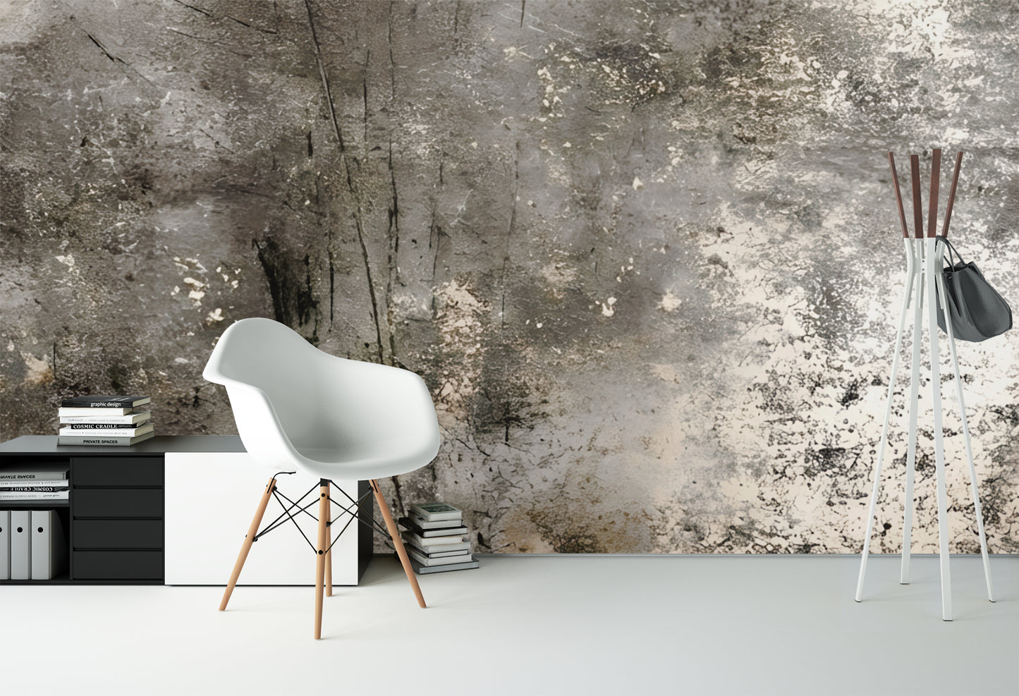 Distressed Scratched Concrete Wallpaper Mural