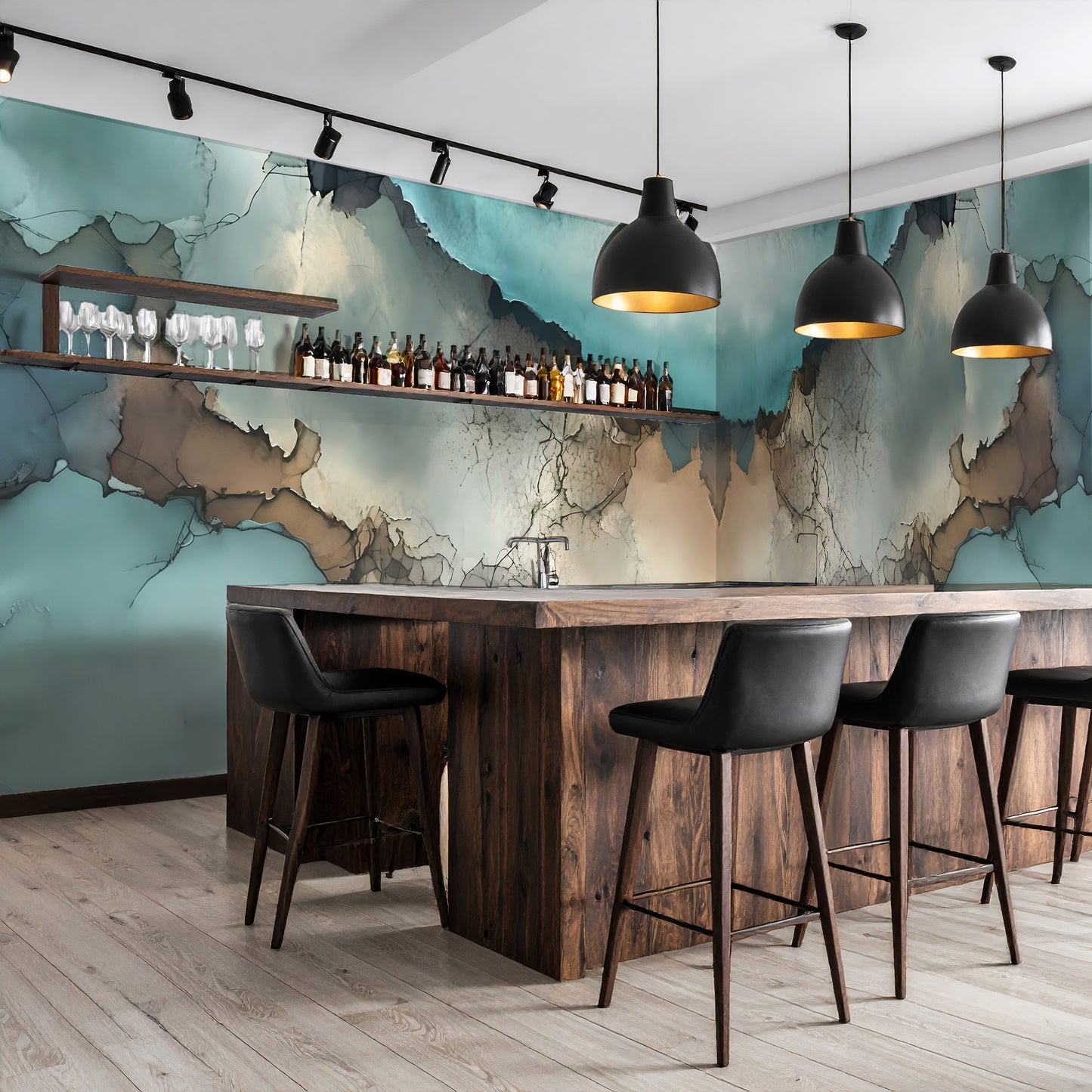 PLATEAU - Modern Abstract Wall Mural Modern Wallpaper in Peel & Stick Canvas Vinyl or Non-Woven