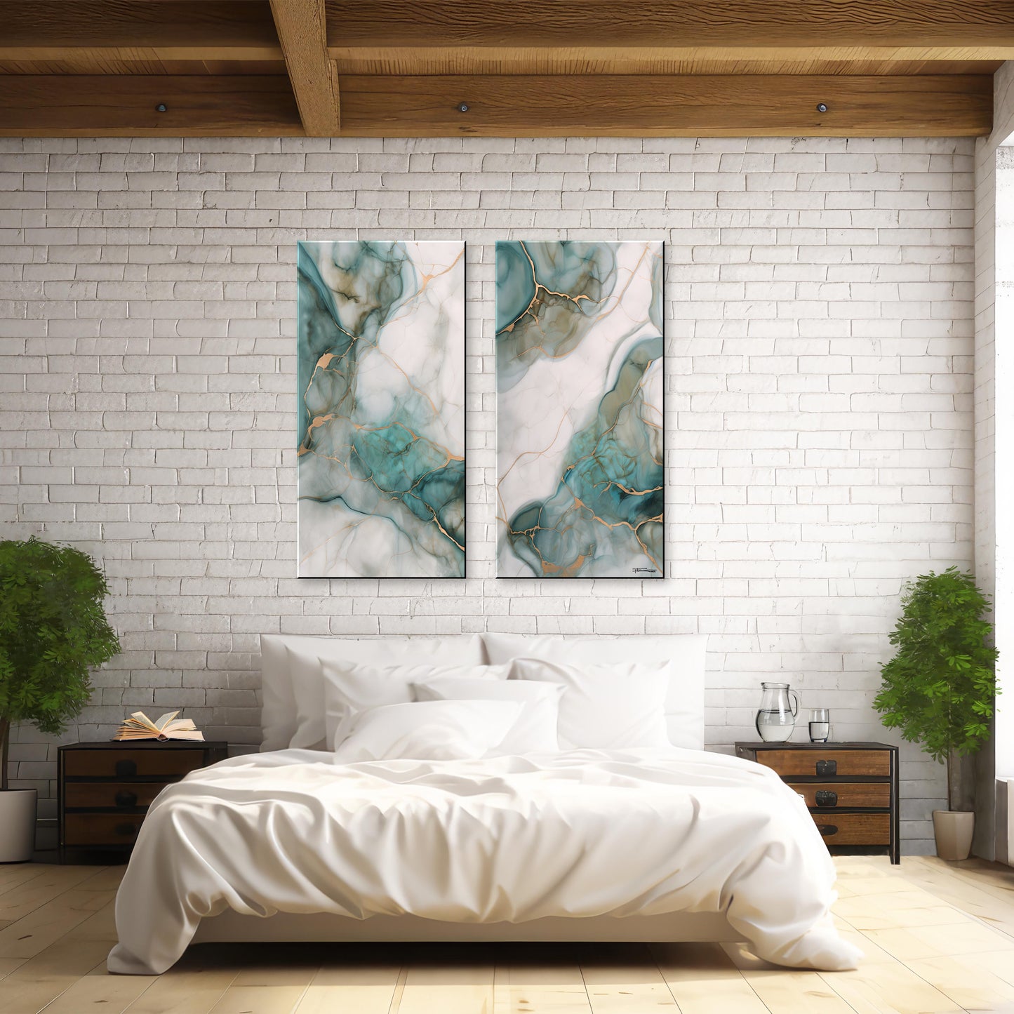 SET of Paintings, Pair of Paintings-Extra Large Canvas Painting – Limited Edition Abstract