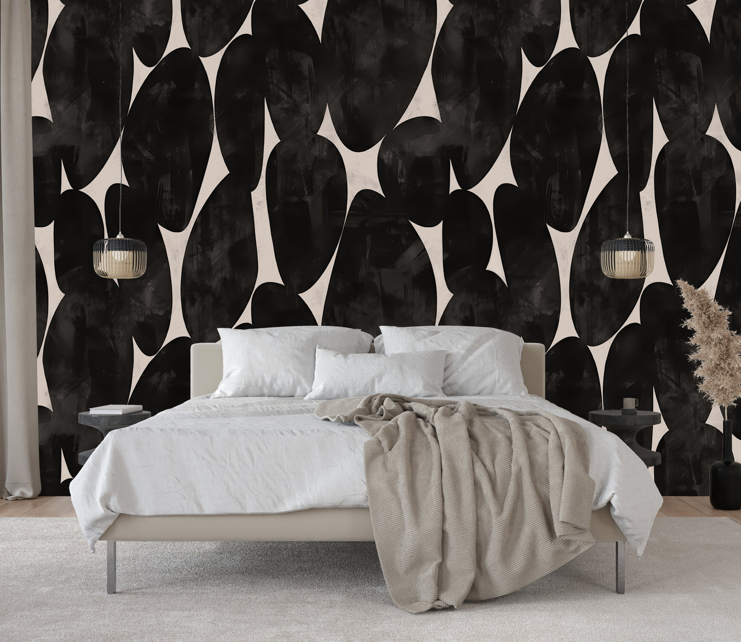 Charcoal Stone Luxury Textured Abstract Wallpaper