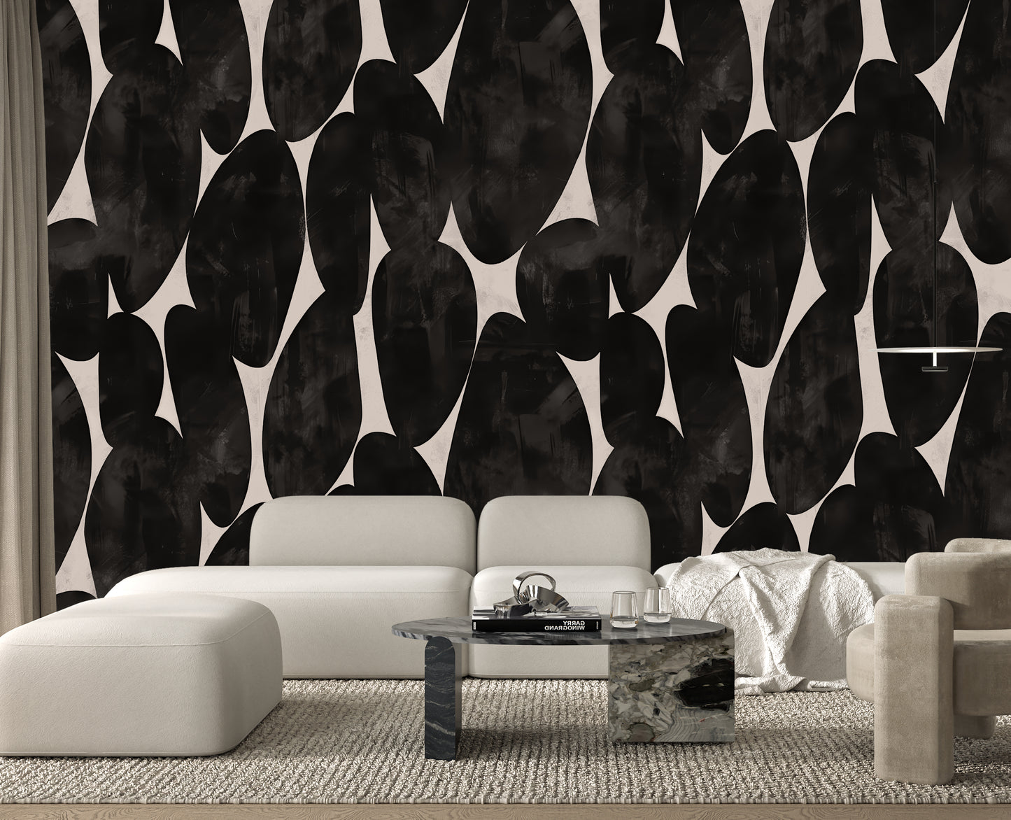 Charcoal Stone Luxury Textured Abstract Wallpaper