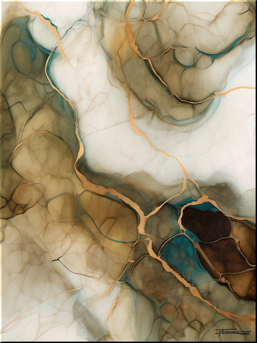 Golden Strata 2 Abstract Painting Limited Edition