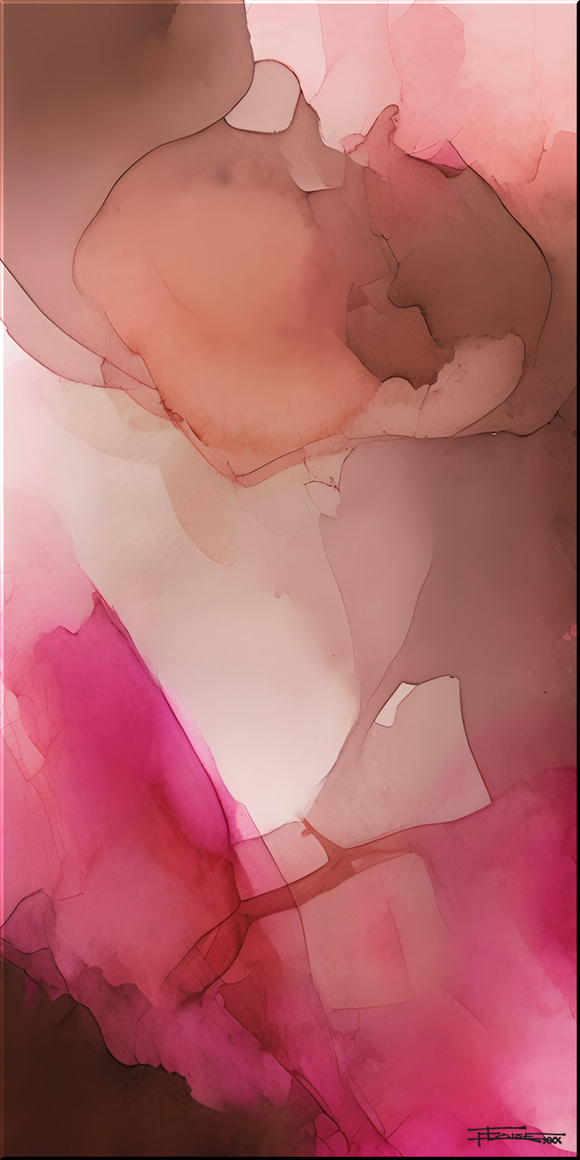 PINK TOPAZ-Extra Large Textured Canvas Painting – Limited Edition Abstract