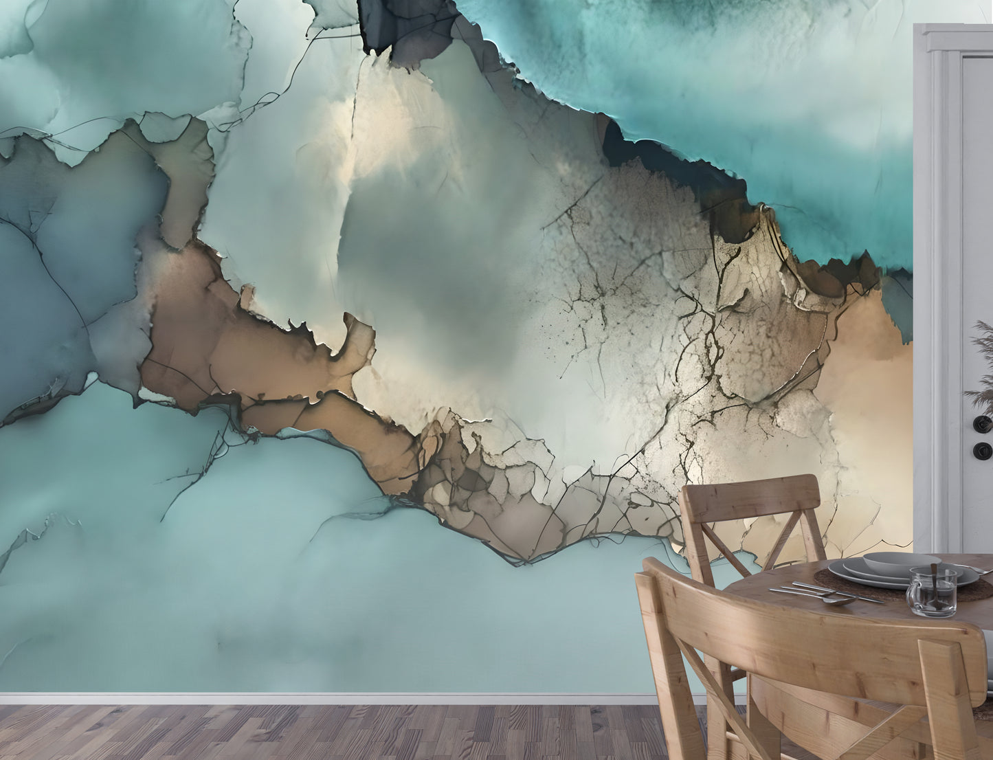 PLATEAU - Modern Abstract Wall Mural Modern Wallpaper in Peel & Stick Canvas Vinyl or Non-Woven