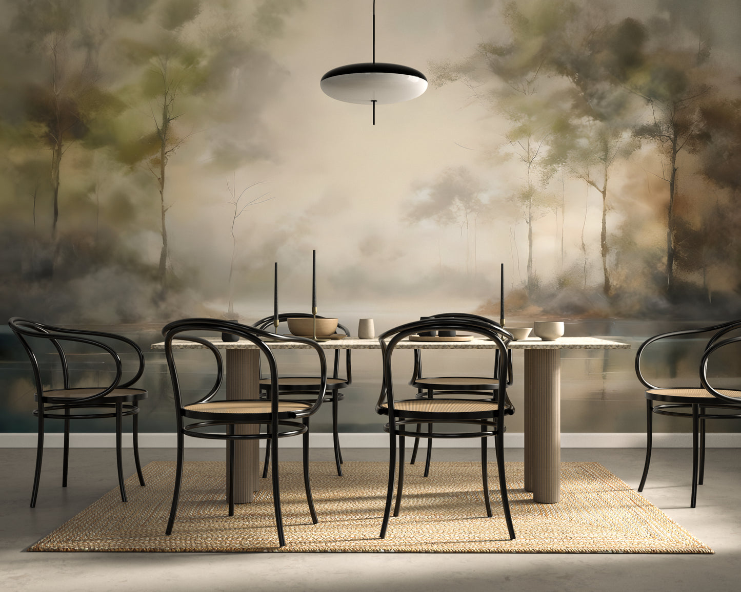 Calm Waters Wall Wallpaper Mural in Peel & Stick Canvas Vinyl or Non-Woven