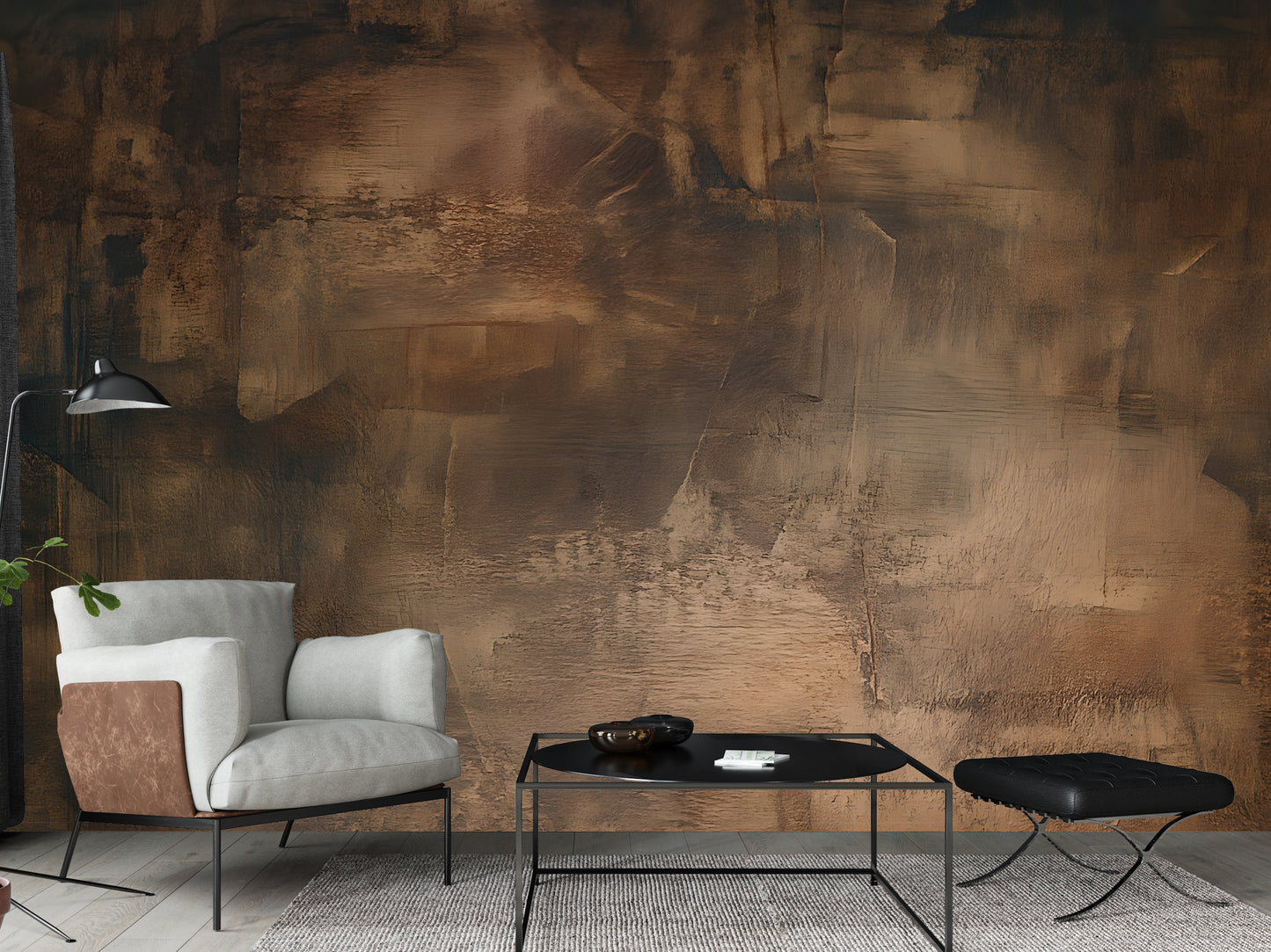 Leather Look Abstract Luxury Wallpaper Mural in Peel & Stick Canvas Vinyl or Non-Woven