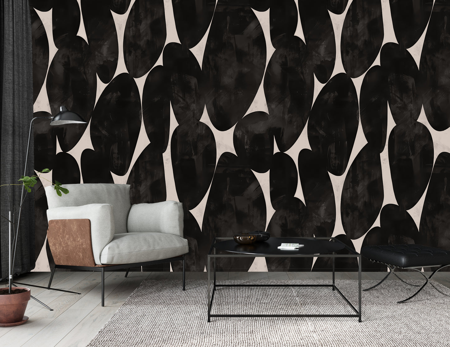 Charcoal Stone Luxury Textured Abstract Wallpaper
