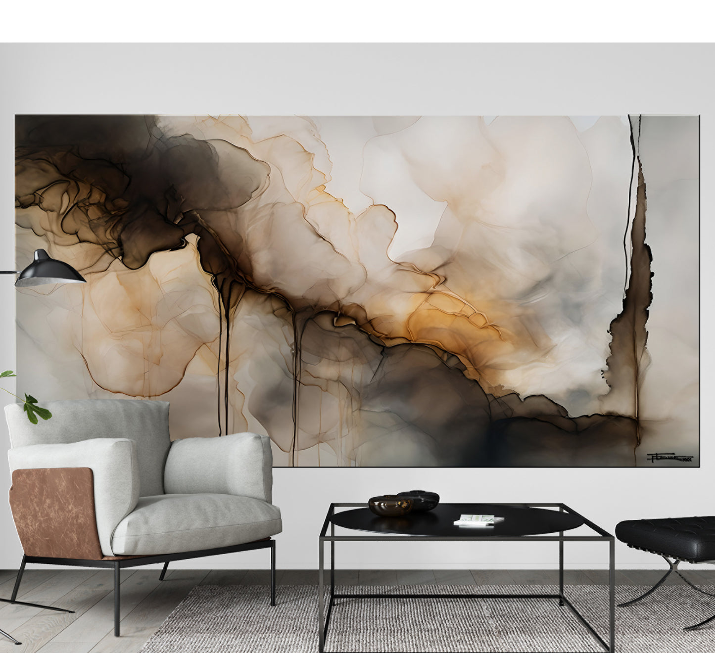 Large Canvas Wall Art Mural Abstract Wallpaper Peel & Stick Canvas Vinyl Decal