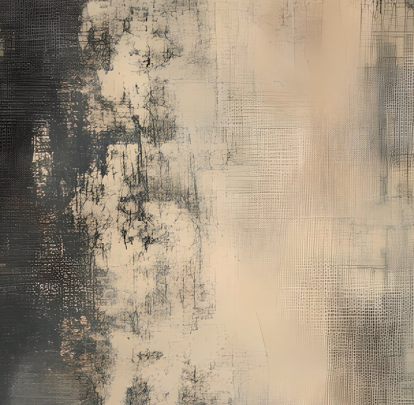 Distressed Linen Abstract Wall Mural Modern Wallpaper in Peel & Stick Canvas Vinyl or Non-Woven
