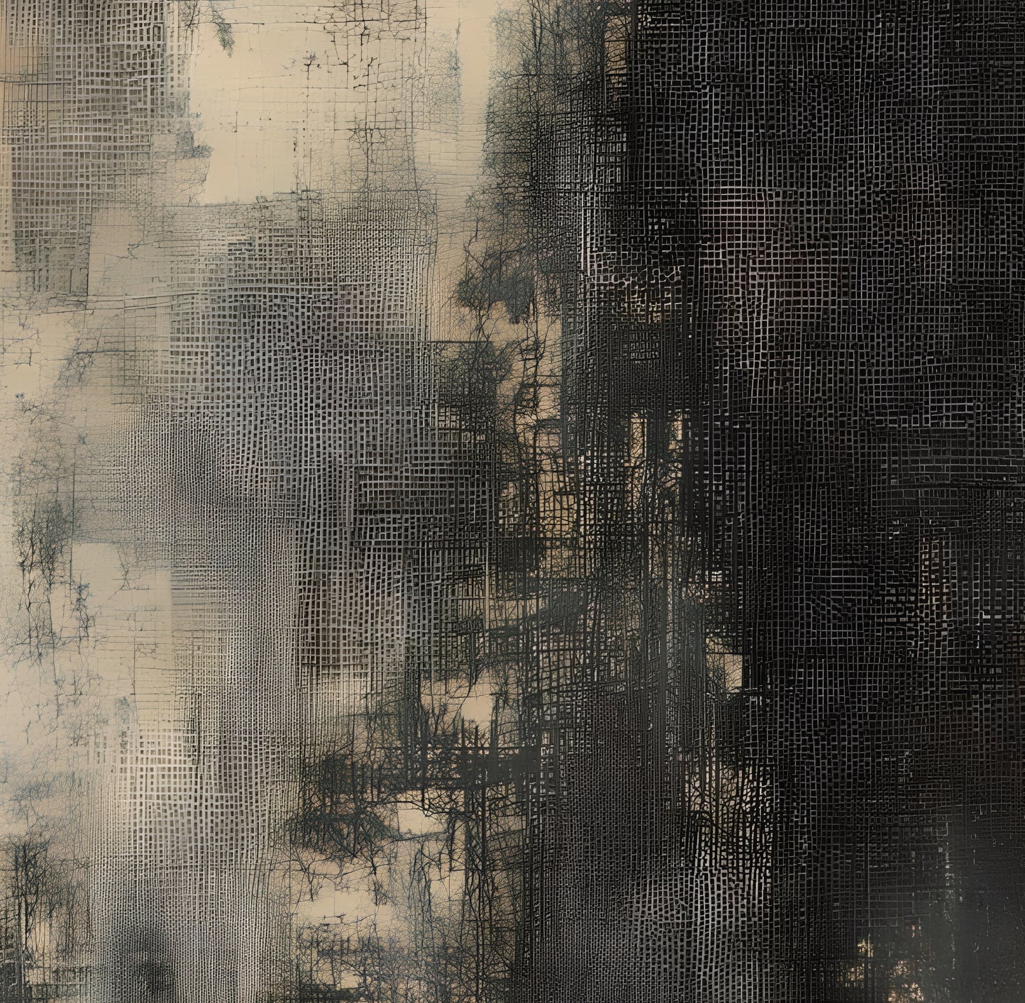 Distressed Linen Abstract Wall Mural Modern Wallpaper in Peel & Stick Canvas Vinyl or Non-Woven