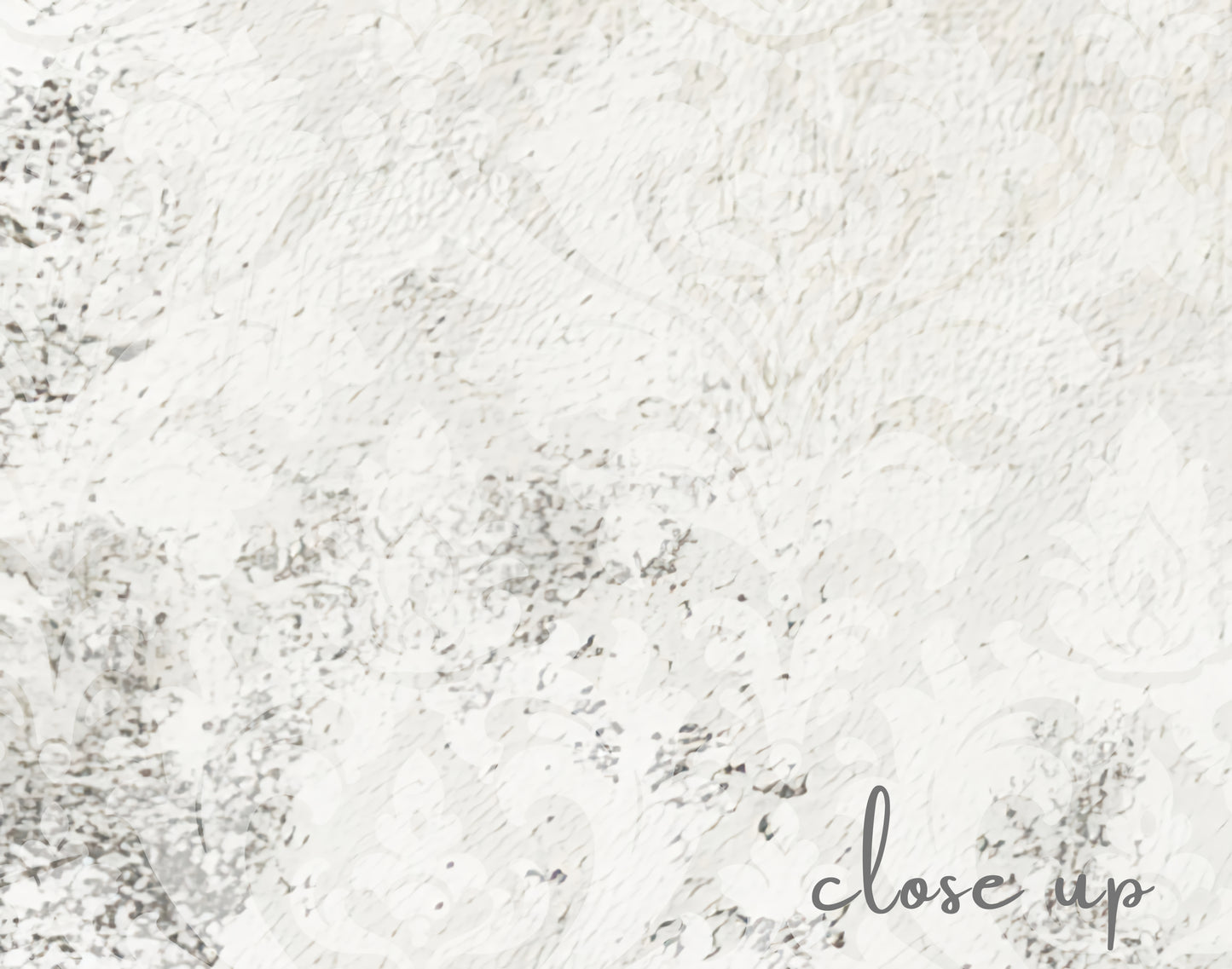 White Vintage Large Scale Damask Distressed Wallpaper Mural in Peel & Stick Canvas Vinyl or Non-Woven