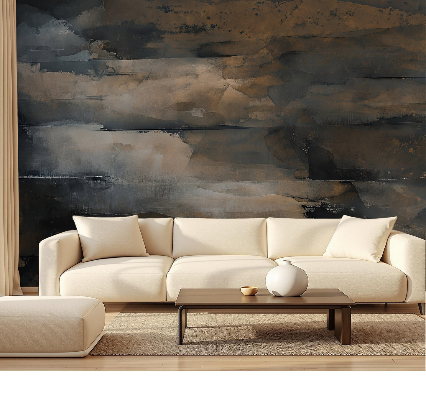Rustic Distressed Abstract Luxury Wallpaper Mural in Peel & Stick Canvas Vinyl or Non-Woven