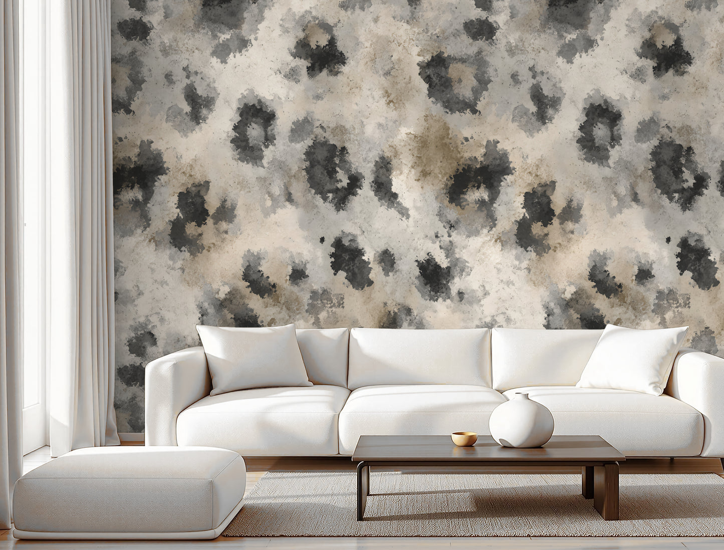 Luxury Snow Leopard Abstract Wallpaper