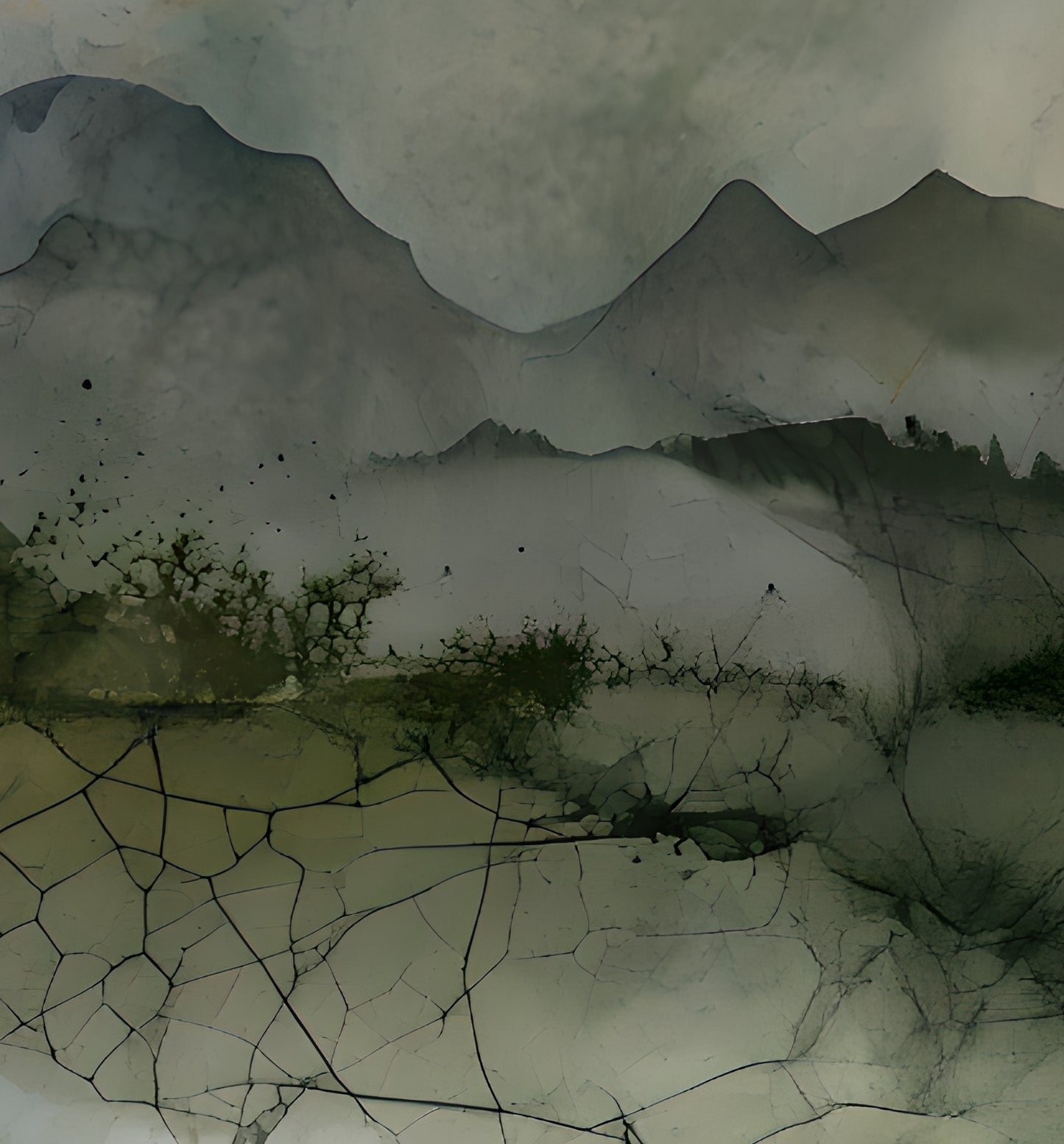 LAYERED ELEMENTALS -Extra Large Textured Canvas Painting – Limited Edition Abstract Mountainscape