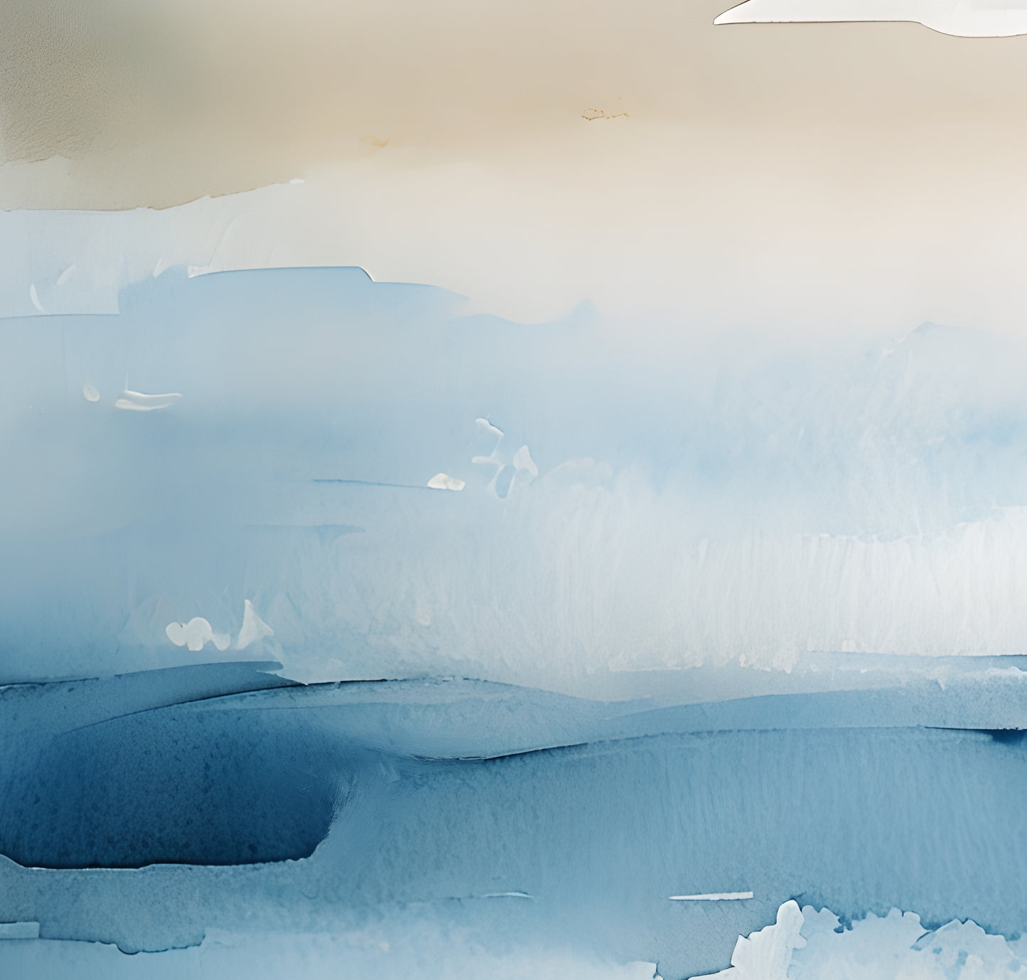 Coastal Abstract Wall Mural Modern Wallpaper in Peel & Stick Canvas Vinyl or Non-Woven