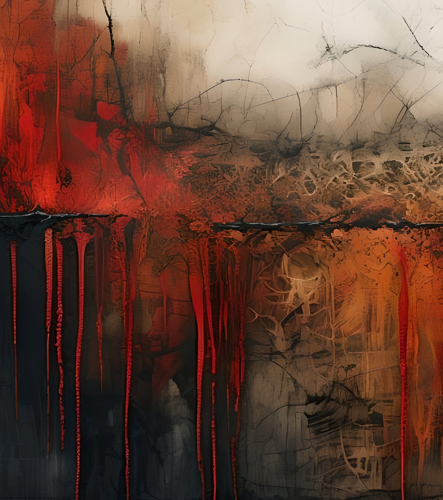 UNDERGROUND-Extra Large Textured Canvas Painting – Limited Edition Abstract Cityscape