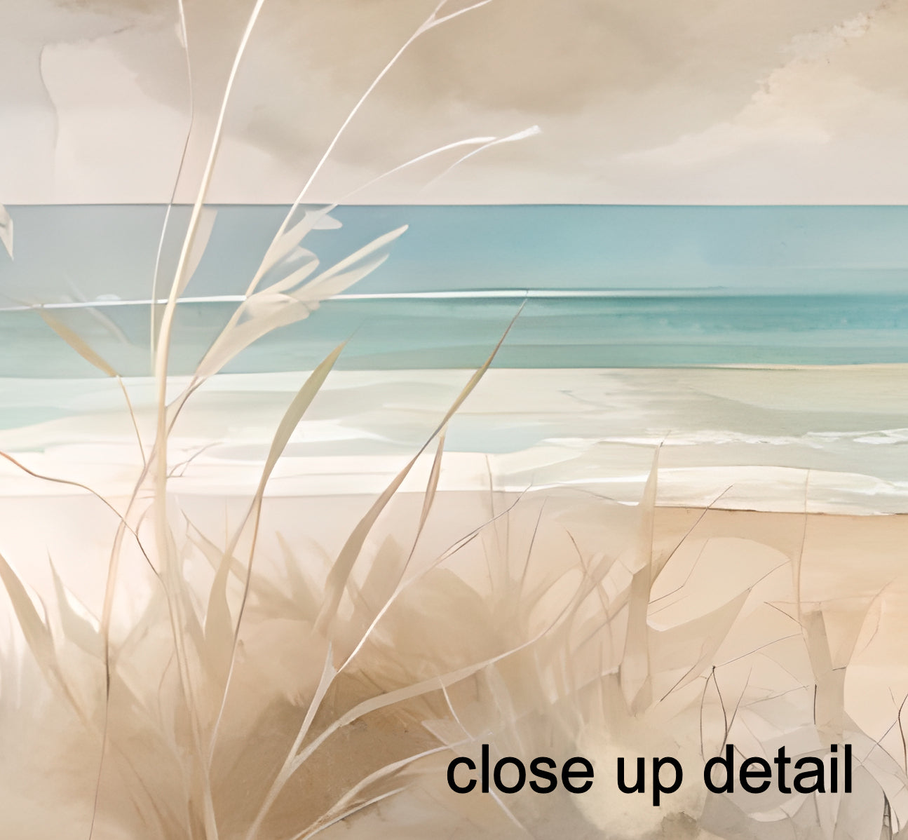 Watercolor Seagrass Wall Mural Modern Wallpaper in Peel & Stick Canvas Vinyl or Non-Woven