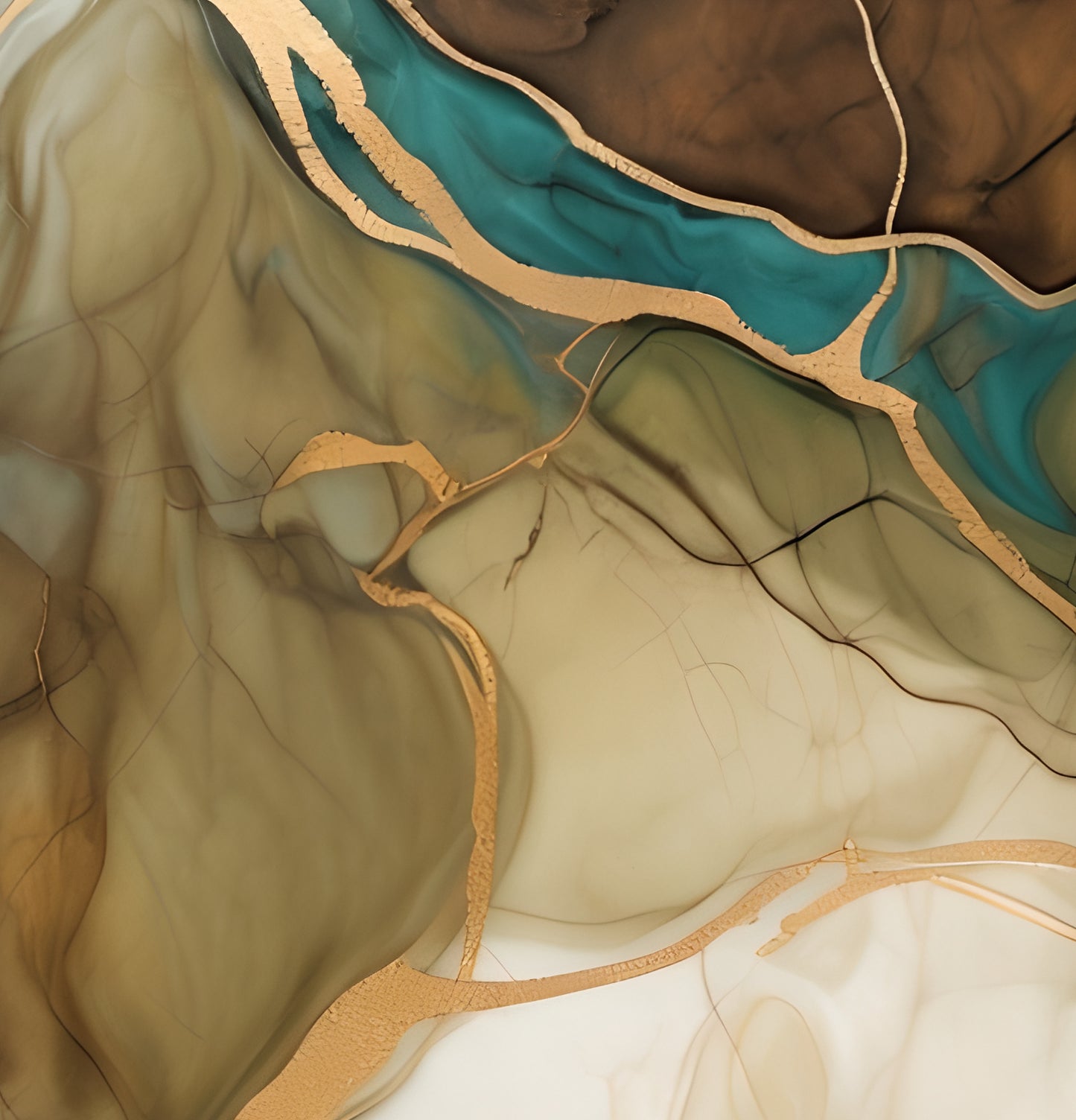 Golden Strata 1 Abstract Painting Limited Edition