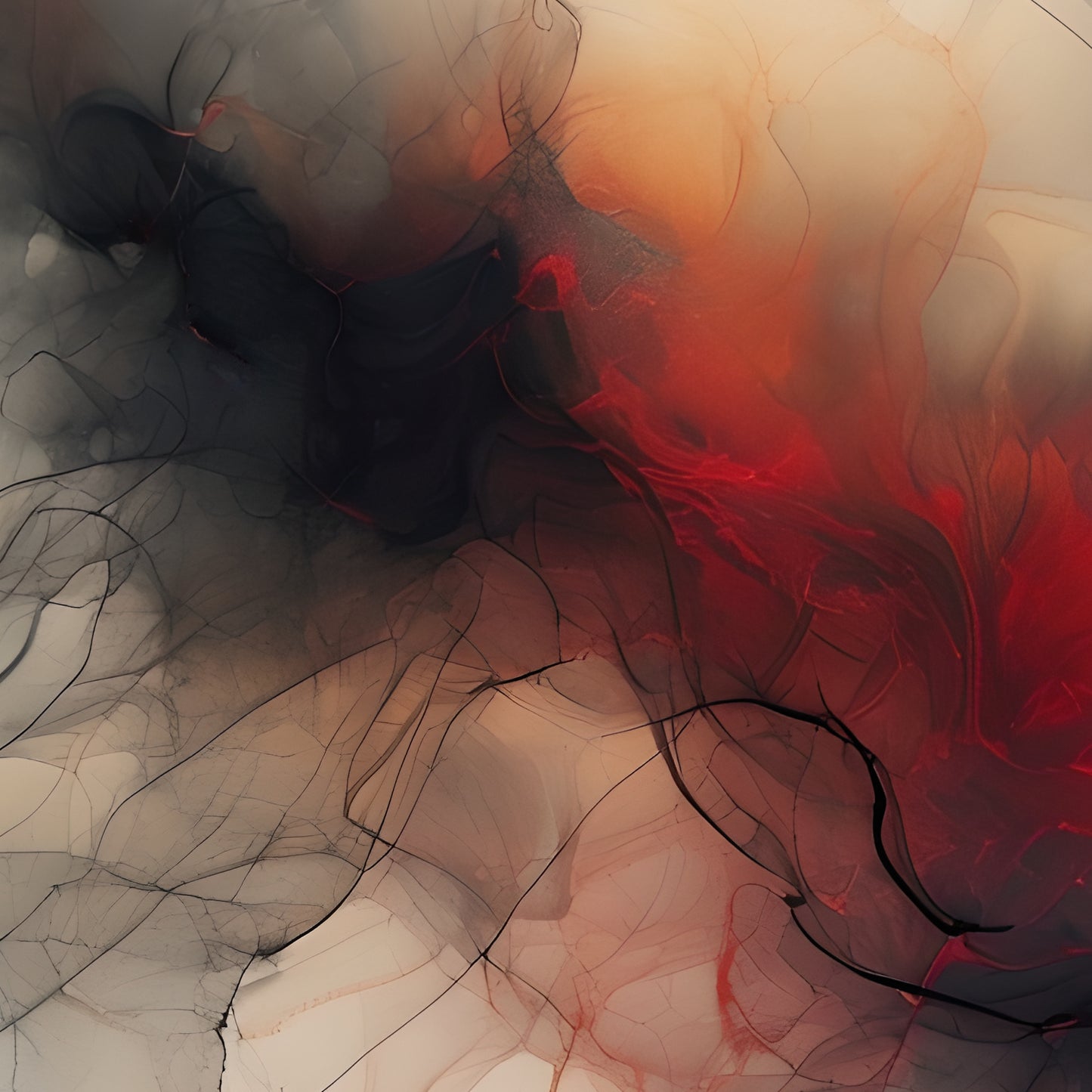 FIRE STIX -Extra Large Textured Canvas Painting – Limited Edition Abstract Fluid Art