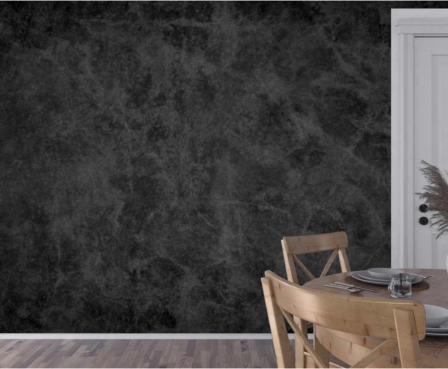Black Urban leathery look Abstract Luxury Wallpaper Mural in Peel & Stick Canvas Vinyl or Non-Woven