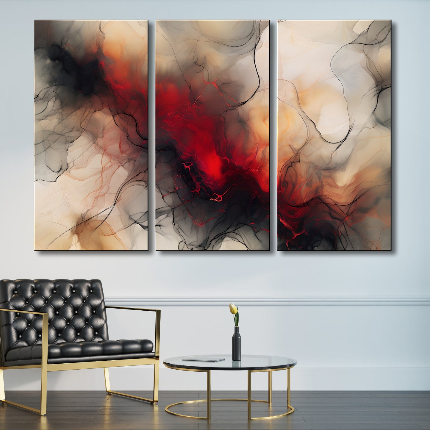 FIRE STIX -Extra Large Textured Canvas Painting – Limited Edition Abstract Fluid Art