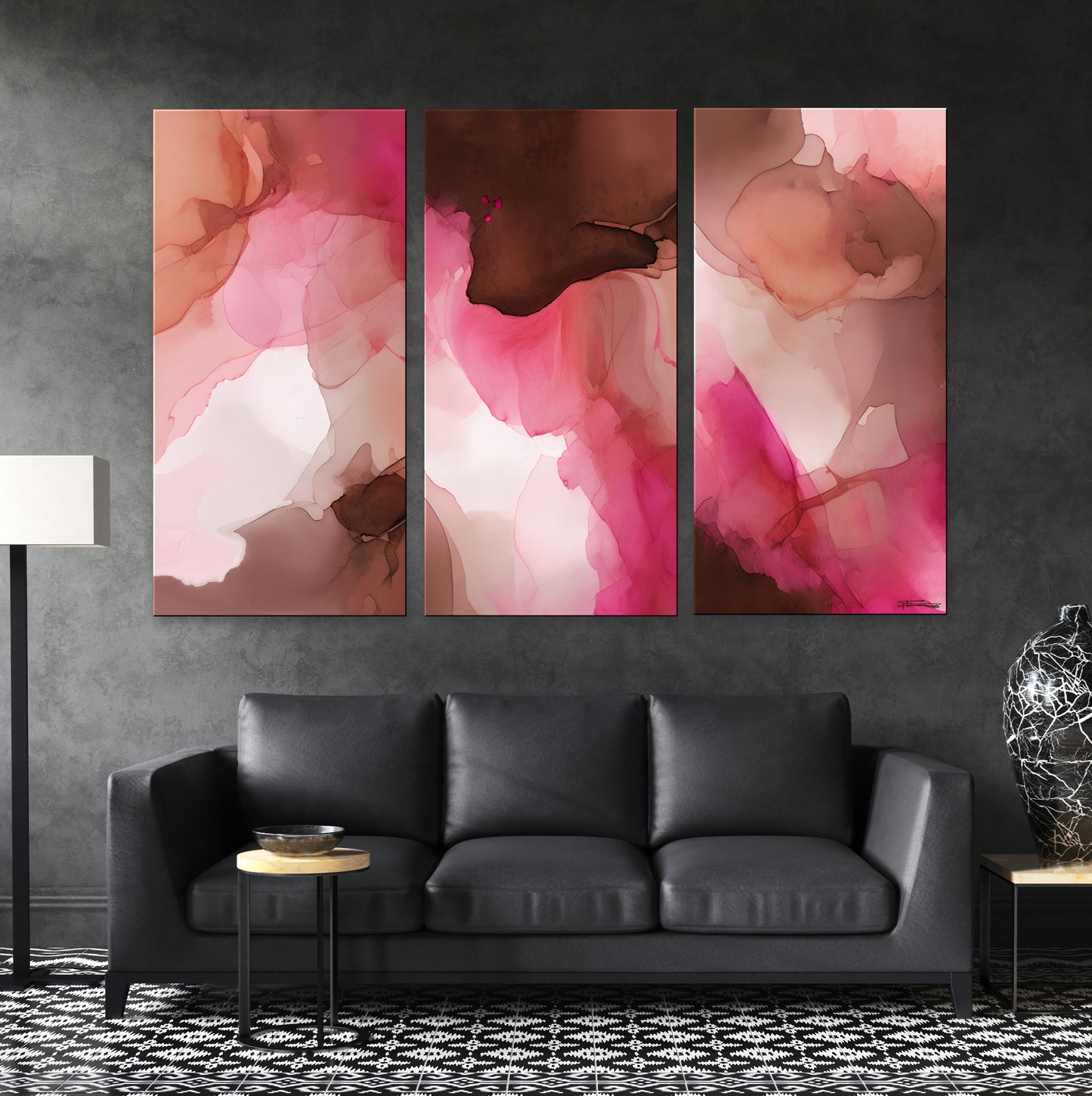PINK TOPAZ-Extra Large Textured Canvas Painting – Limited Edition Abstract