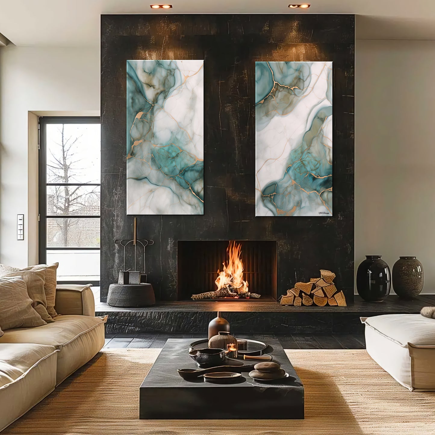SET of Paintings, Pair of Paintings-Extra Large Canvas Painting – Limited Edition Abstract