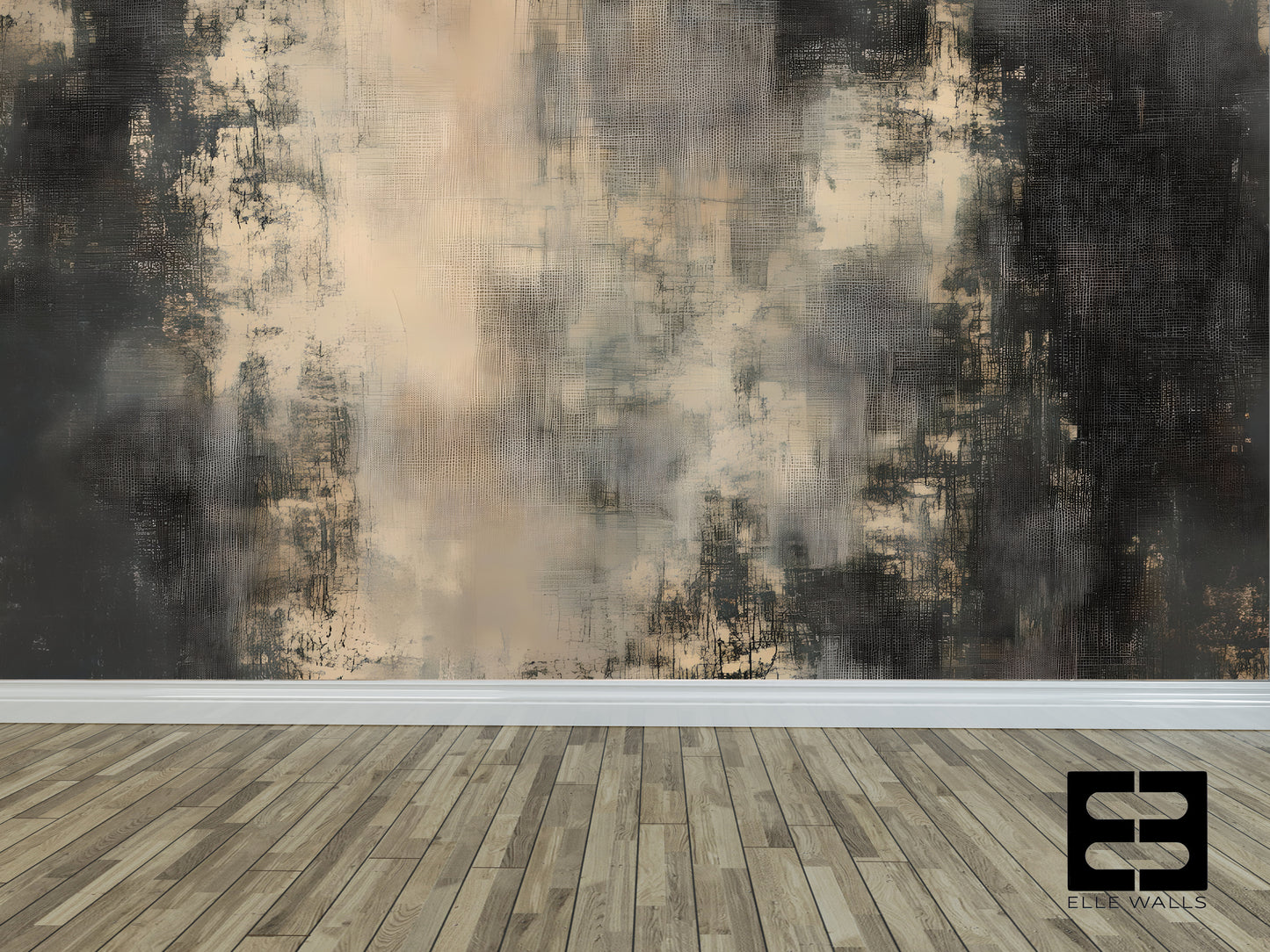 Distressed Linen Abstract Wall Mural Modern Wallpaper in Peel & Stick Canvas Vinyl or Non-Woven