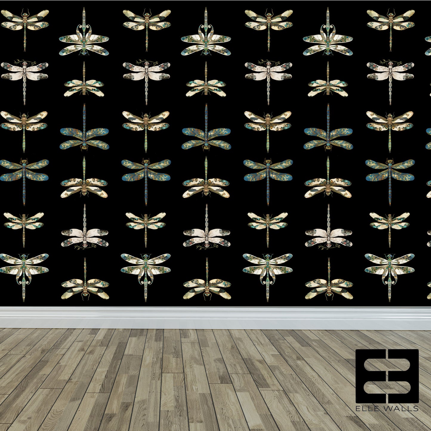Mystic Dragonfly Luxury Wallpaper Textured Paper or Peel and Stick