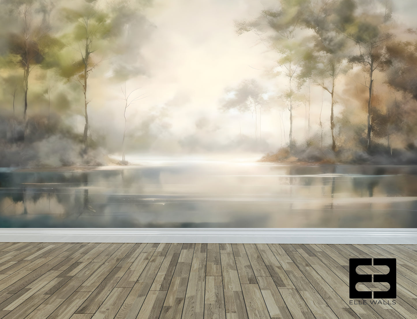 Calm Waters Wall Wallpaper Mural in Peel & Stick Canvas Vinyl or Non-Woven