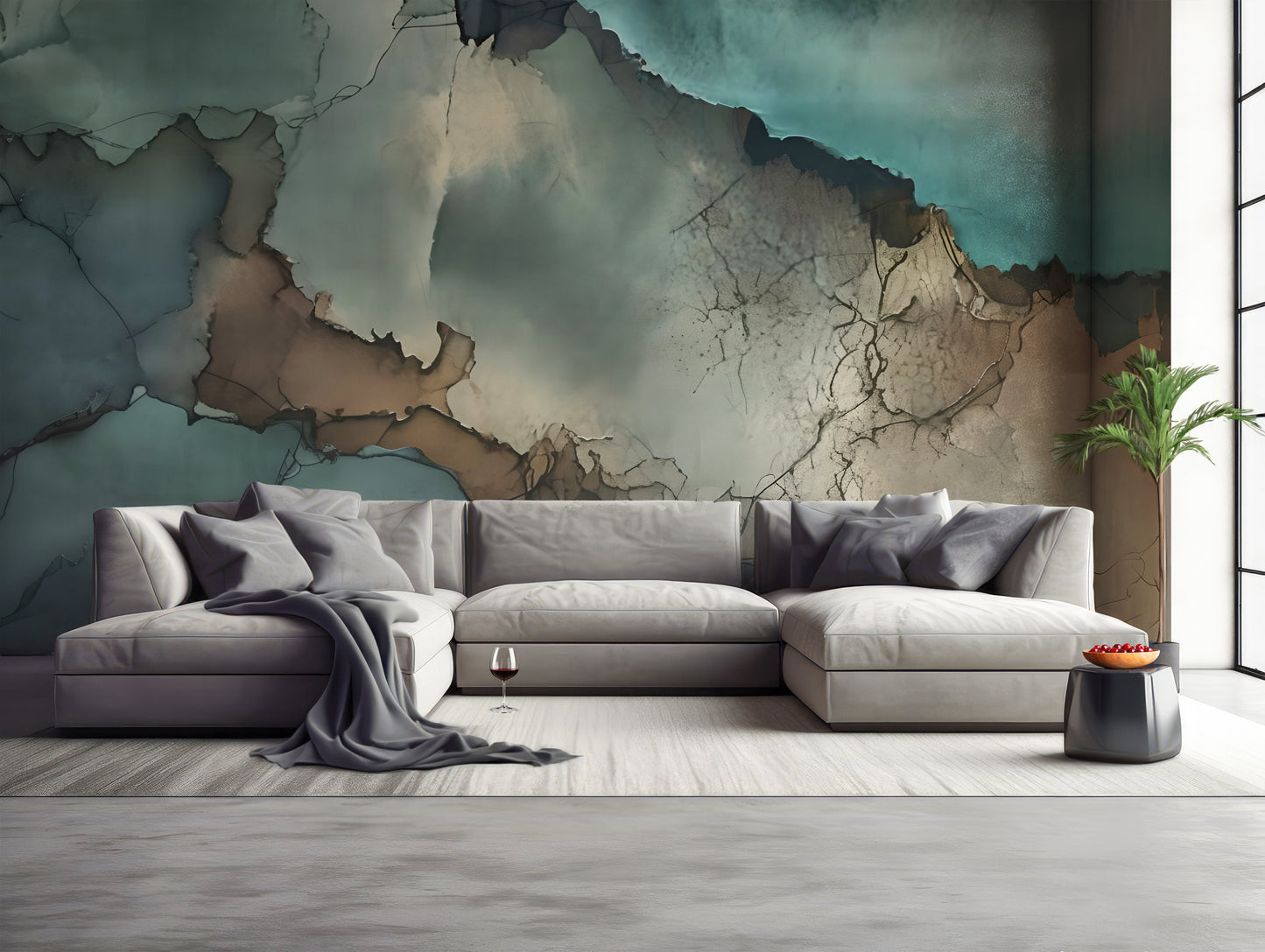 PLATEAU - Modern Abstract Wall Mural Modern Wallpaper in Peel & Stick Canvas Vinyl or Non-Woven