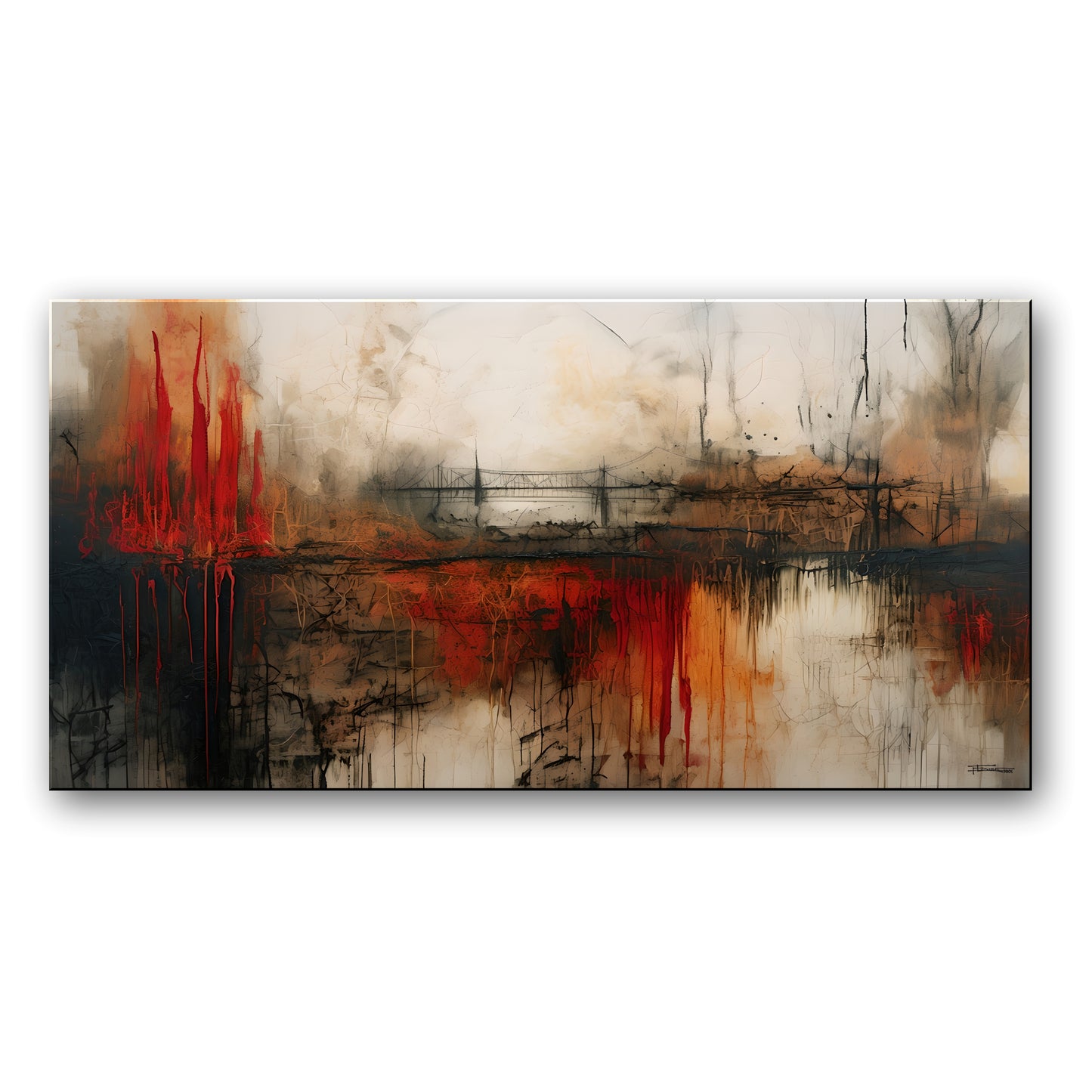 BRIDGE SYSTEMS-Extra Large Textured Canvas Painting – Limited Edition Abstract Cityscape