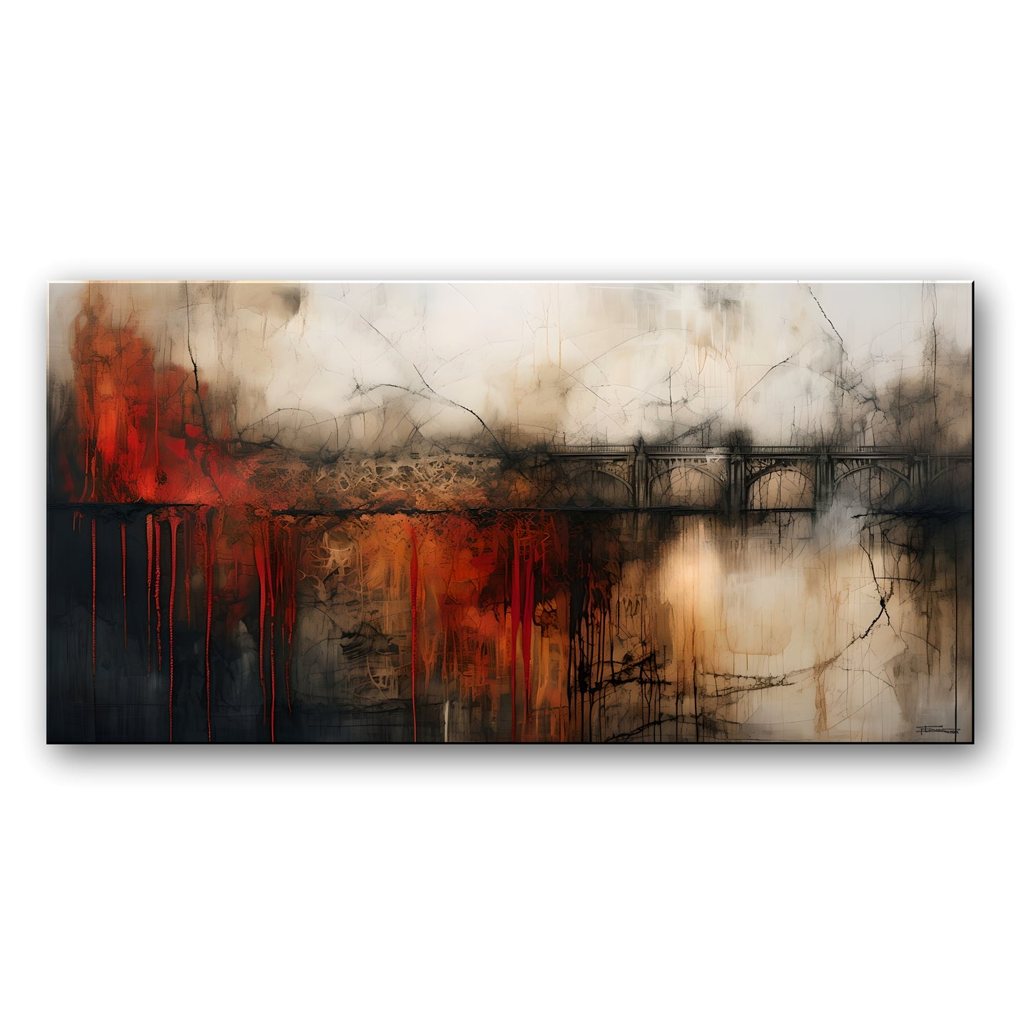UNDERGROUND-Extra Large Textured Canvas Painting – Limited Edition Abstract Cityscape