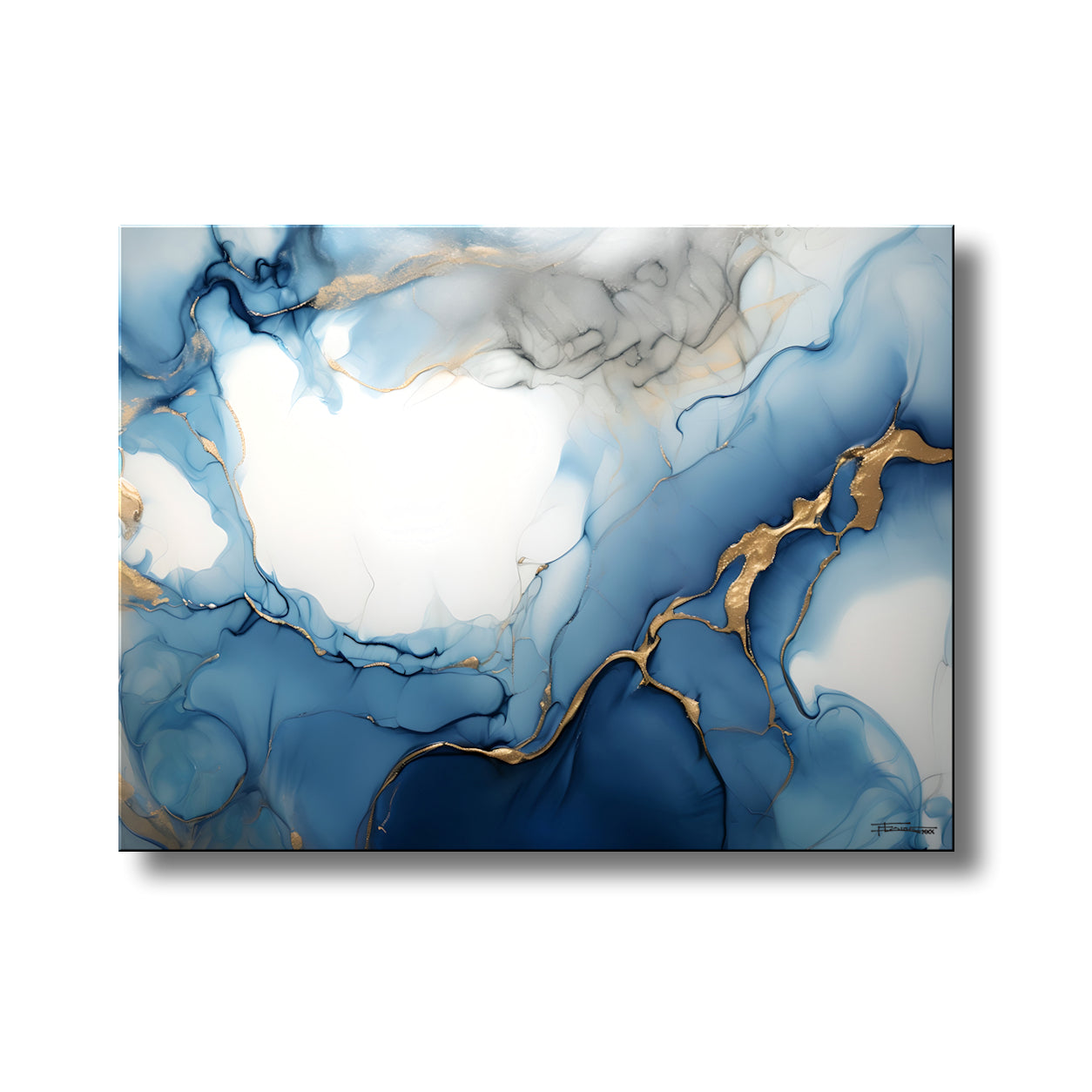 WHISPERS OF BLUE -Extra Large Textured Canvas Painting – Limited Edition Abstract Fluid Art