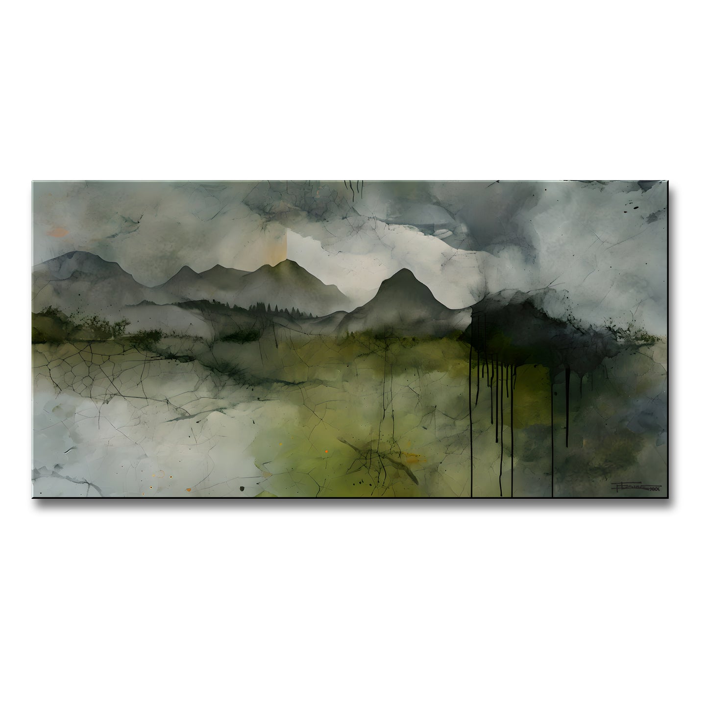 LAYERED ELEMENTALS -Extra Large Textured Canvas Painting – Limited Edition Abstract Mountainscape