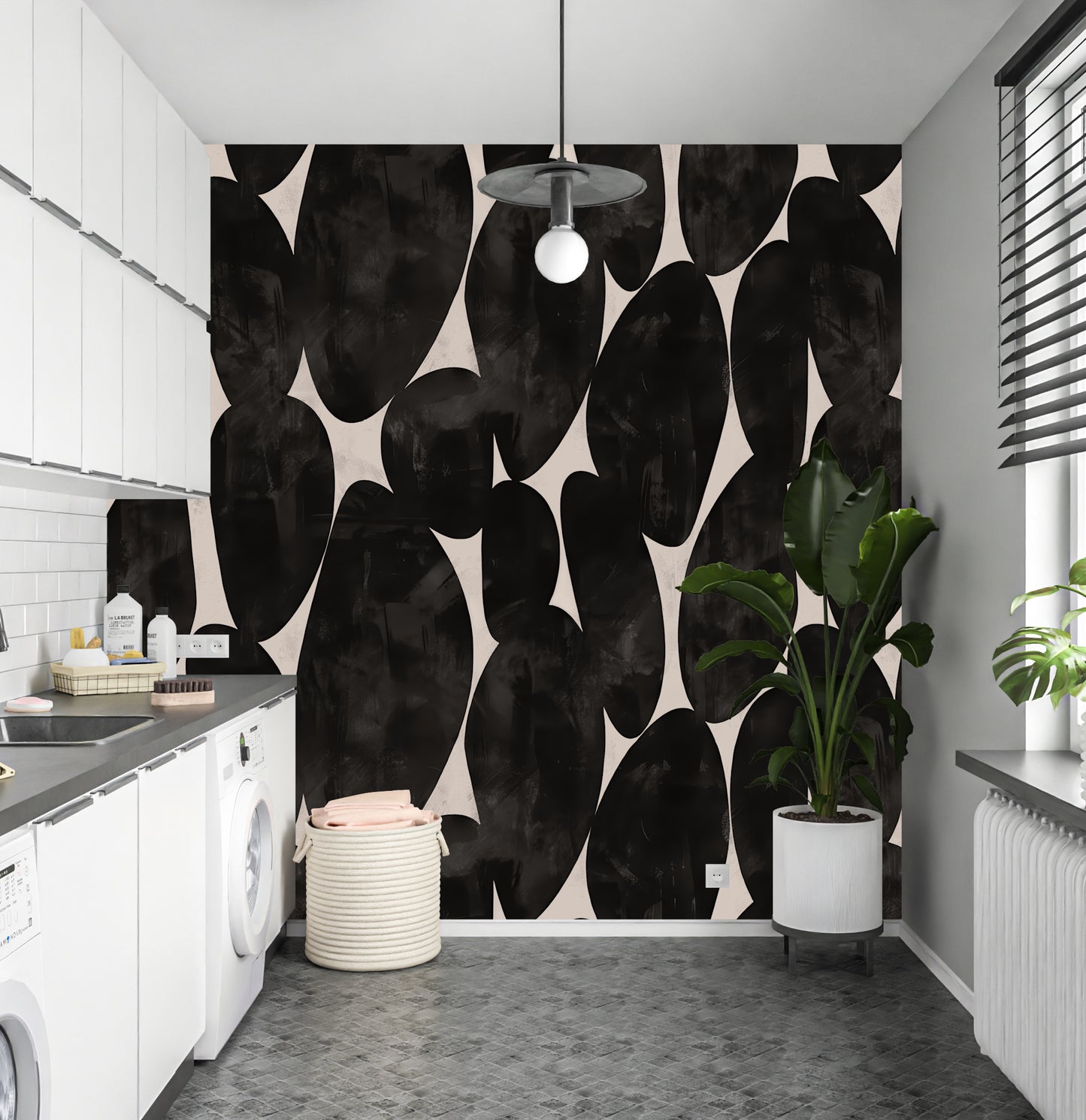 Charcoal Stone Luxury Textured Abstract Wallpaper